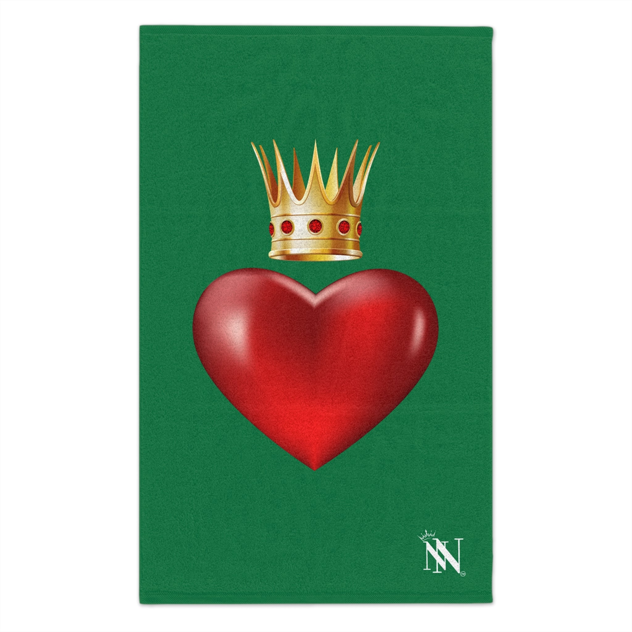 Heart Queen Green | Mix & Match Soft Fun-Flirty Lovers’ Towels