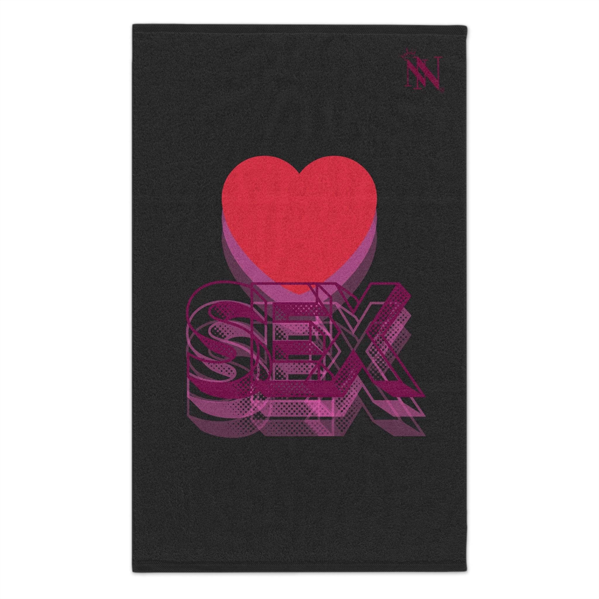Heart Sex Dark Grey Mix Match Soft Sex Towels | Flirty Lovers’ Gifts