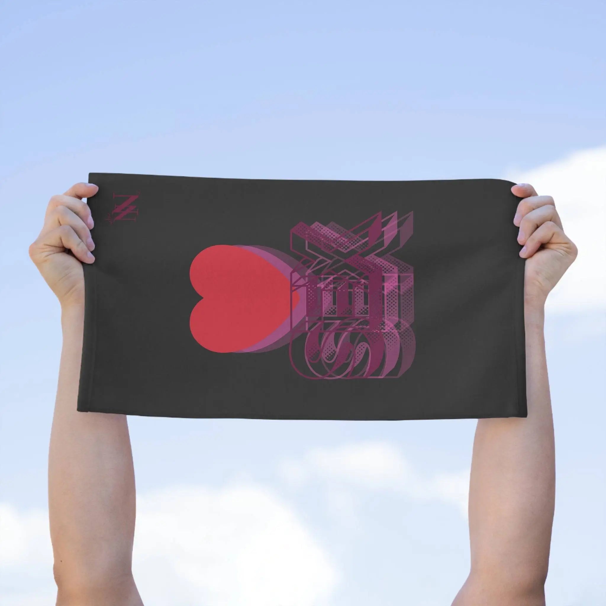 Heart Sex Dark Grey Mix Match Soft Sex Towels | Flirty Lovers’ Gifts