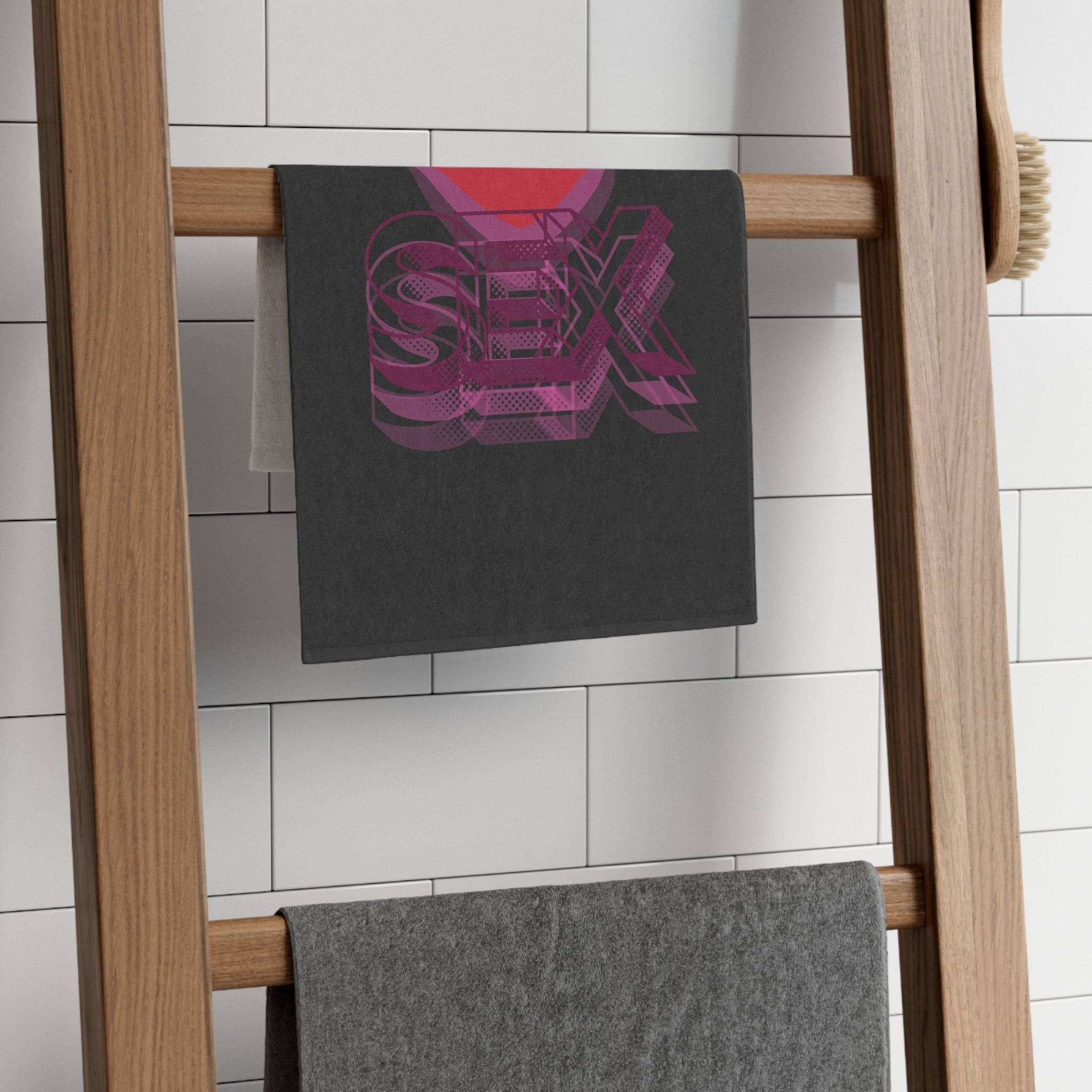 Heart Sex Dark Grey Mix Match Soft Sex Towels | Flirty Lovers’ Gifts