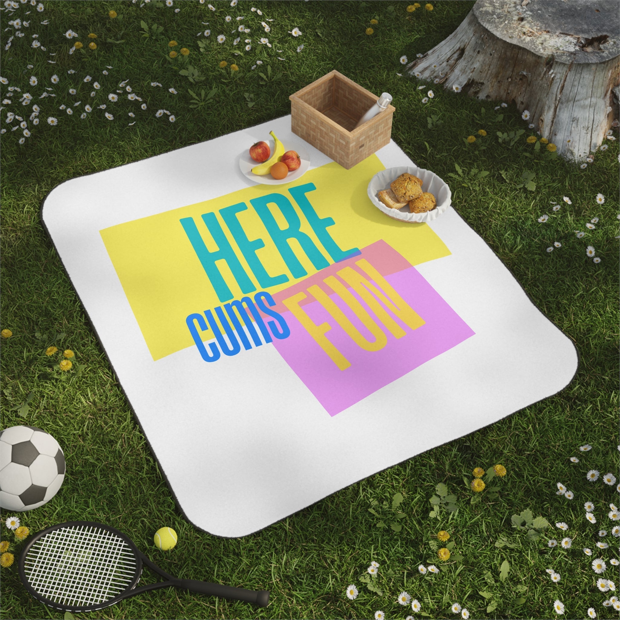 Here Cums Fun | Mix Match Fun-Flirty Lovers’ Water-Resistant Blankets