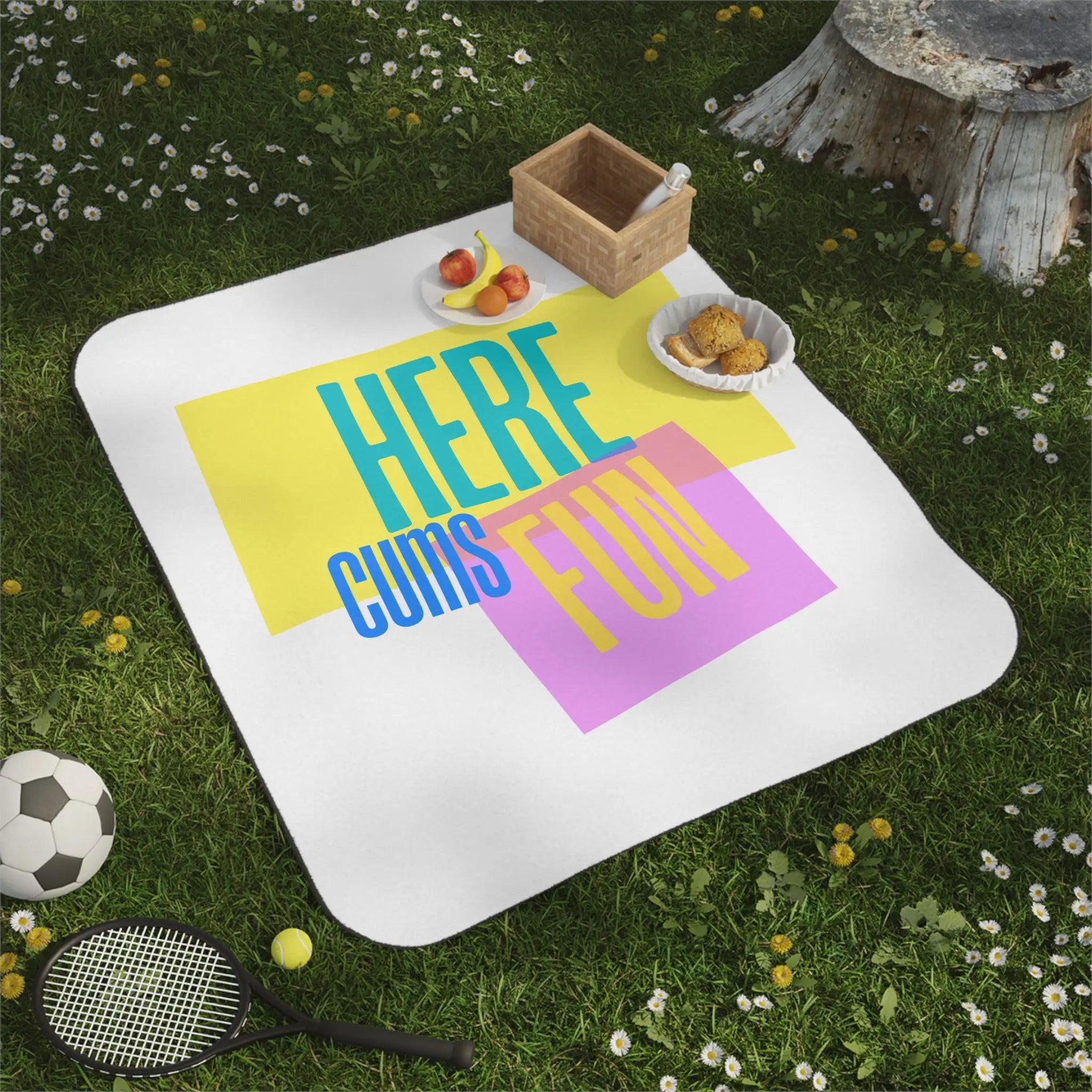 Here Cums Fun | Mix Match Fun-Flirty Lovers’ Water-Resistant Blankets