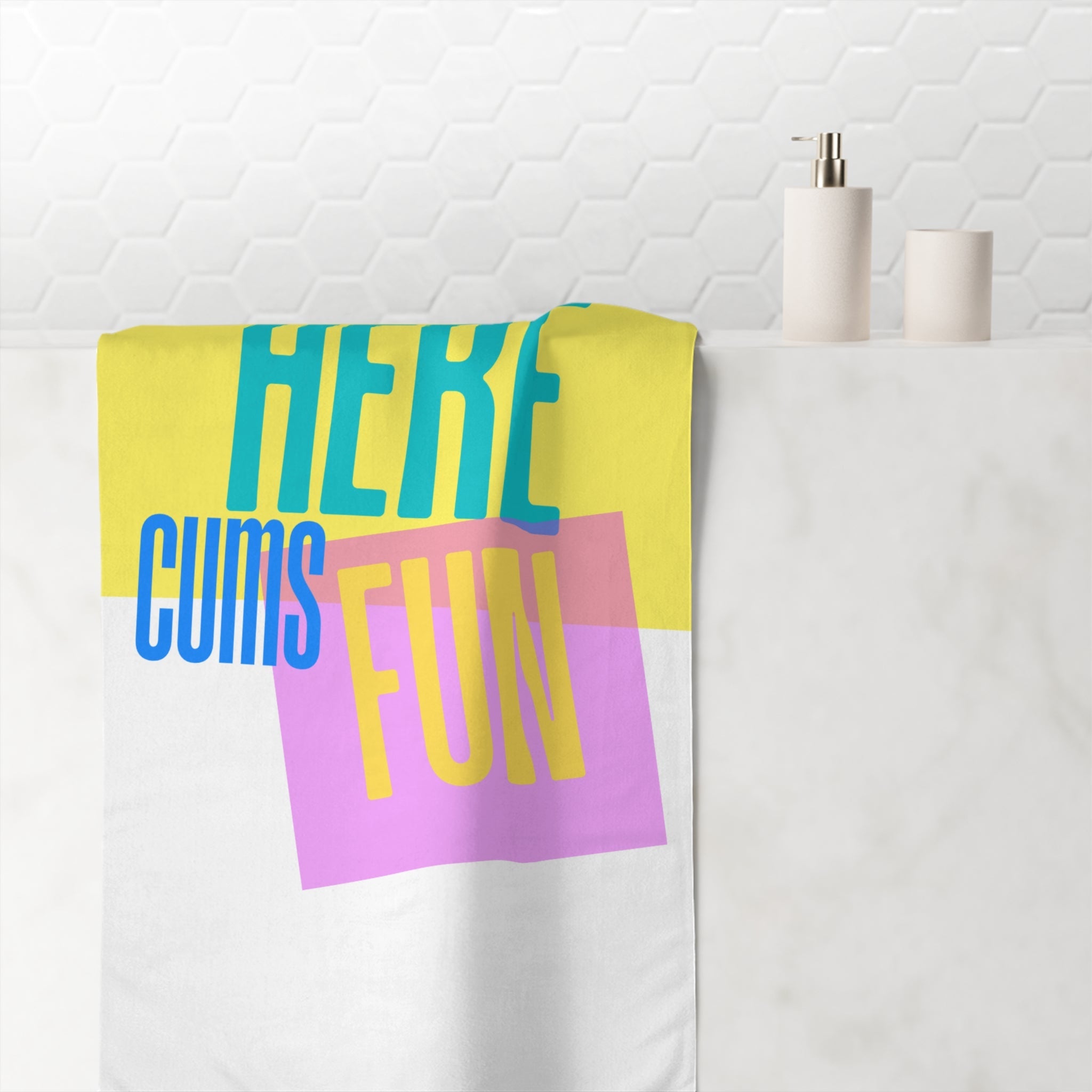 Here Cums Fun | Mix & Match XL Fun-Flirty Lovers’ Towels