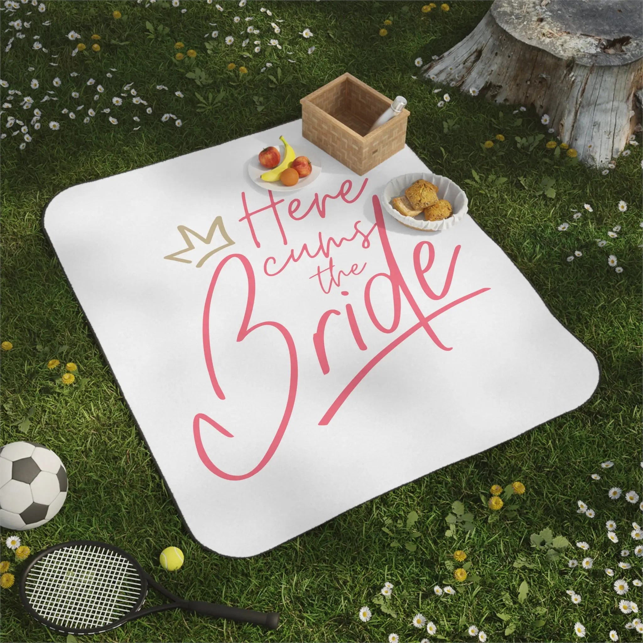 Here Cums the Bride | Mix Match Fun-Flirty Lovers’ Water-Resistant Blankets