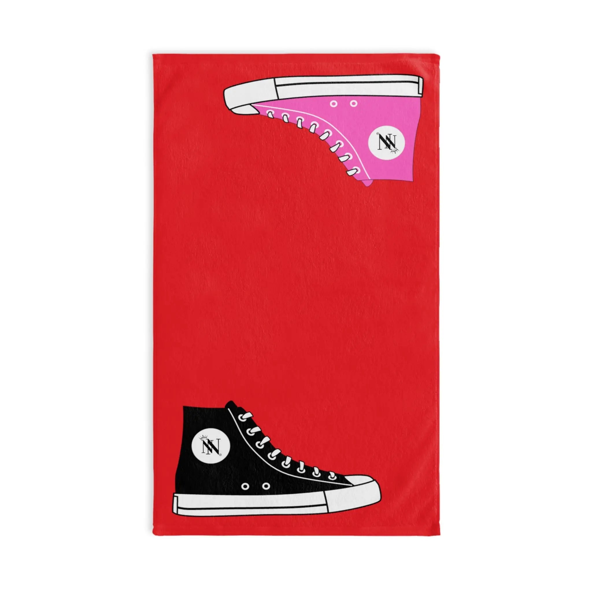 His Hers Sneaker Shareable Bright Red | Mix & Match Original Fun-Flirty Lovers’ Towels