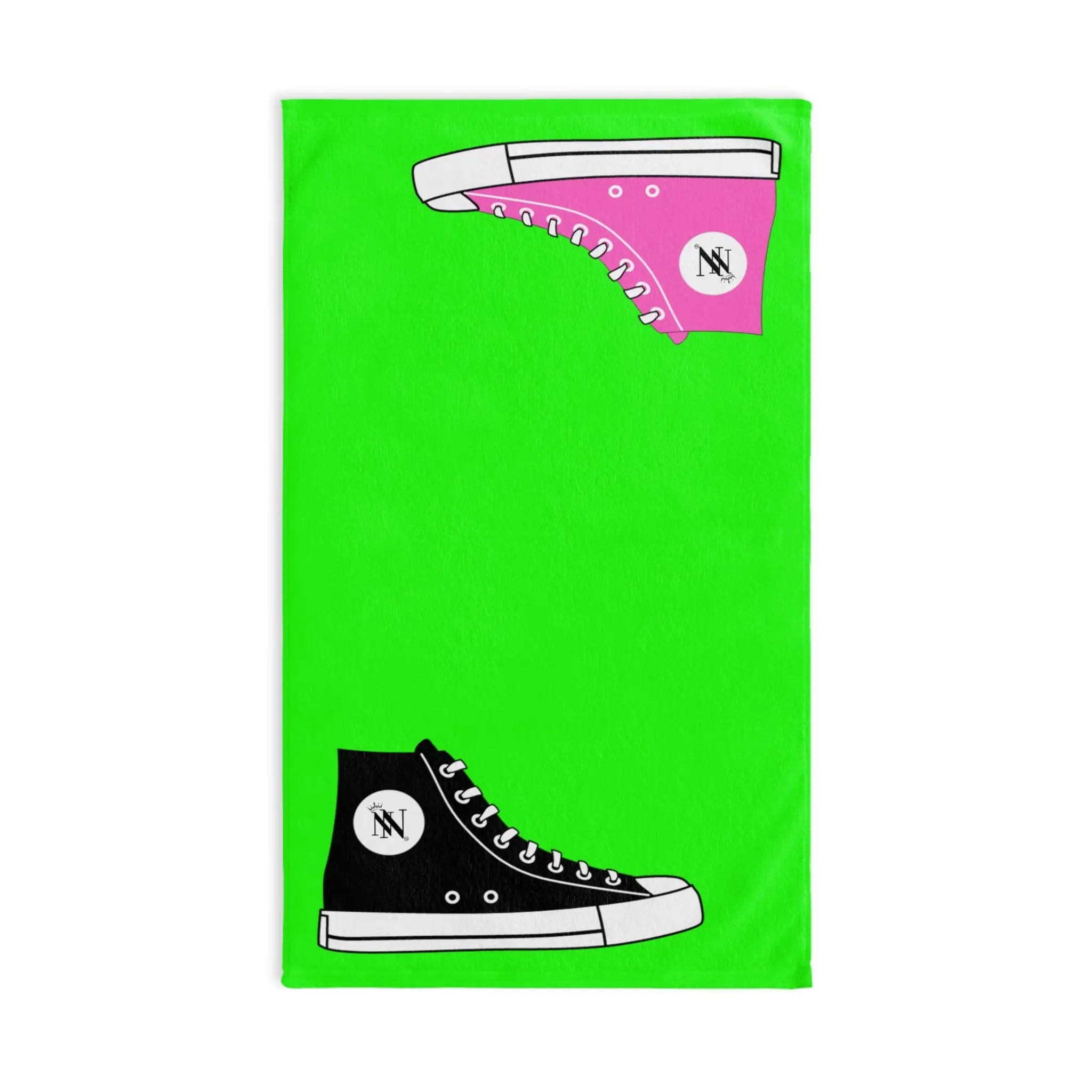 His Hers Sneaker Shareable Neon Green | Mix & Match Original Fun-Flirty Lovers’ Towels