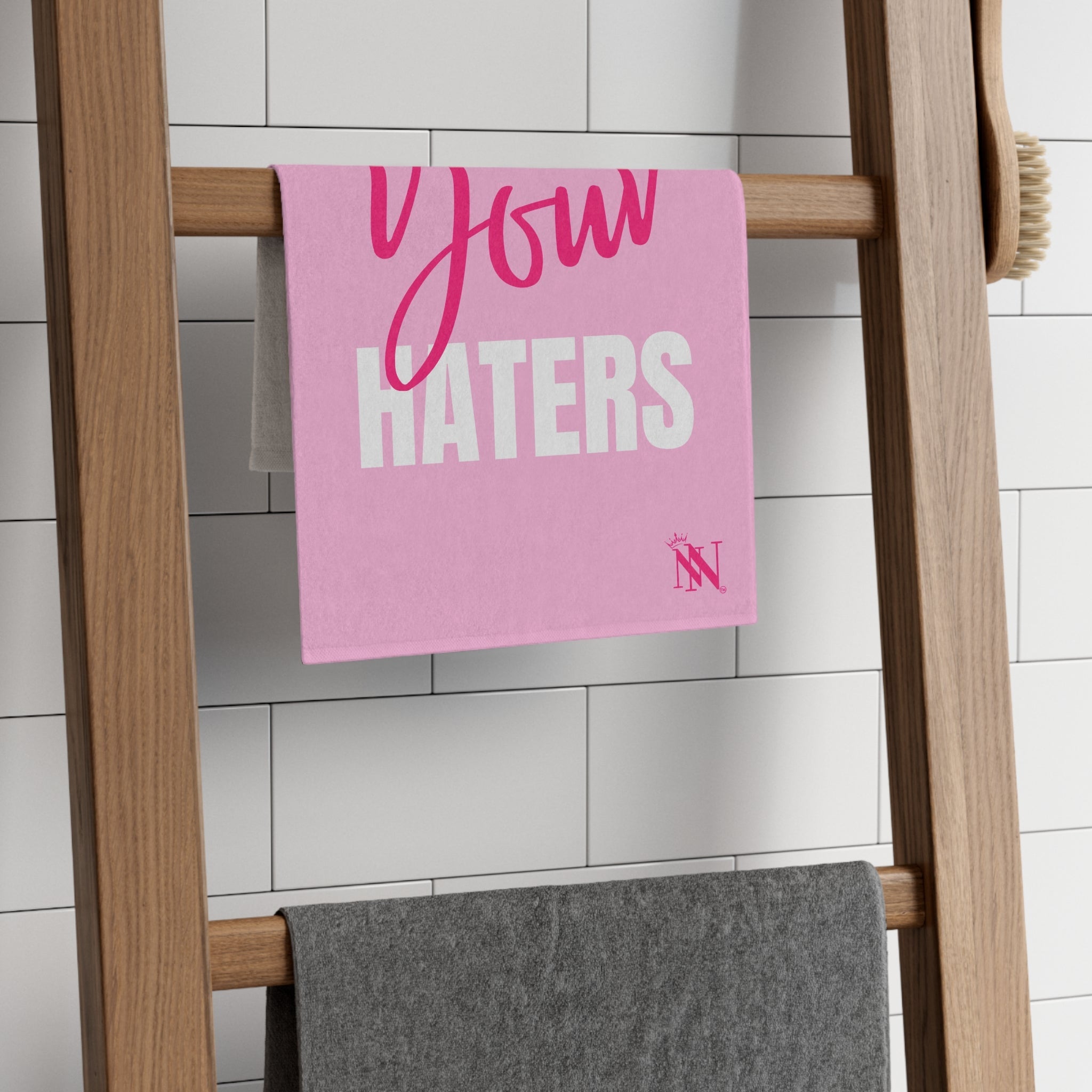 Hug Your Haters Light Pink | Mix & Match Soft Fun-Flirty Lovers’ Towels
