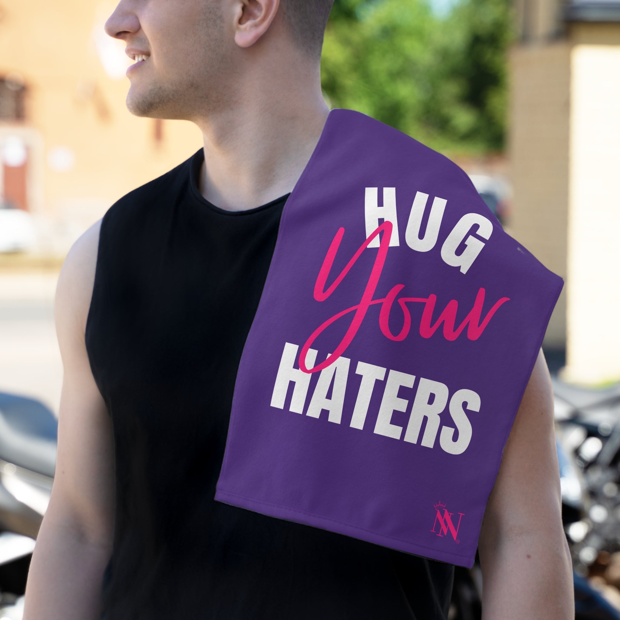 Hug Your Haters Purple | Mix & Match Soft Fun-Flirty Lovers’ Towels