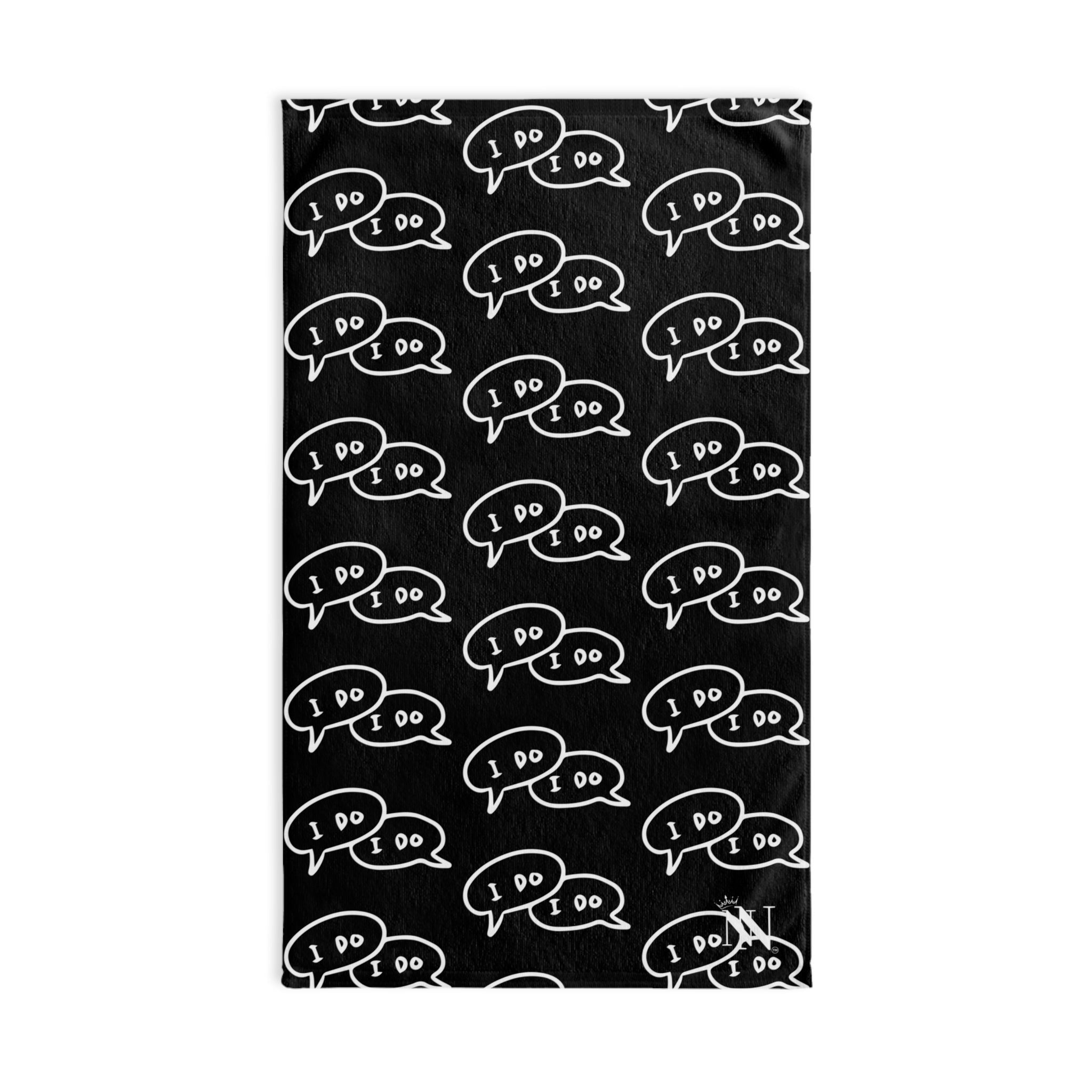 I Do I Do! Pattern Black | Mix & Match Original Fun-Flirty Lovers’ Towels