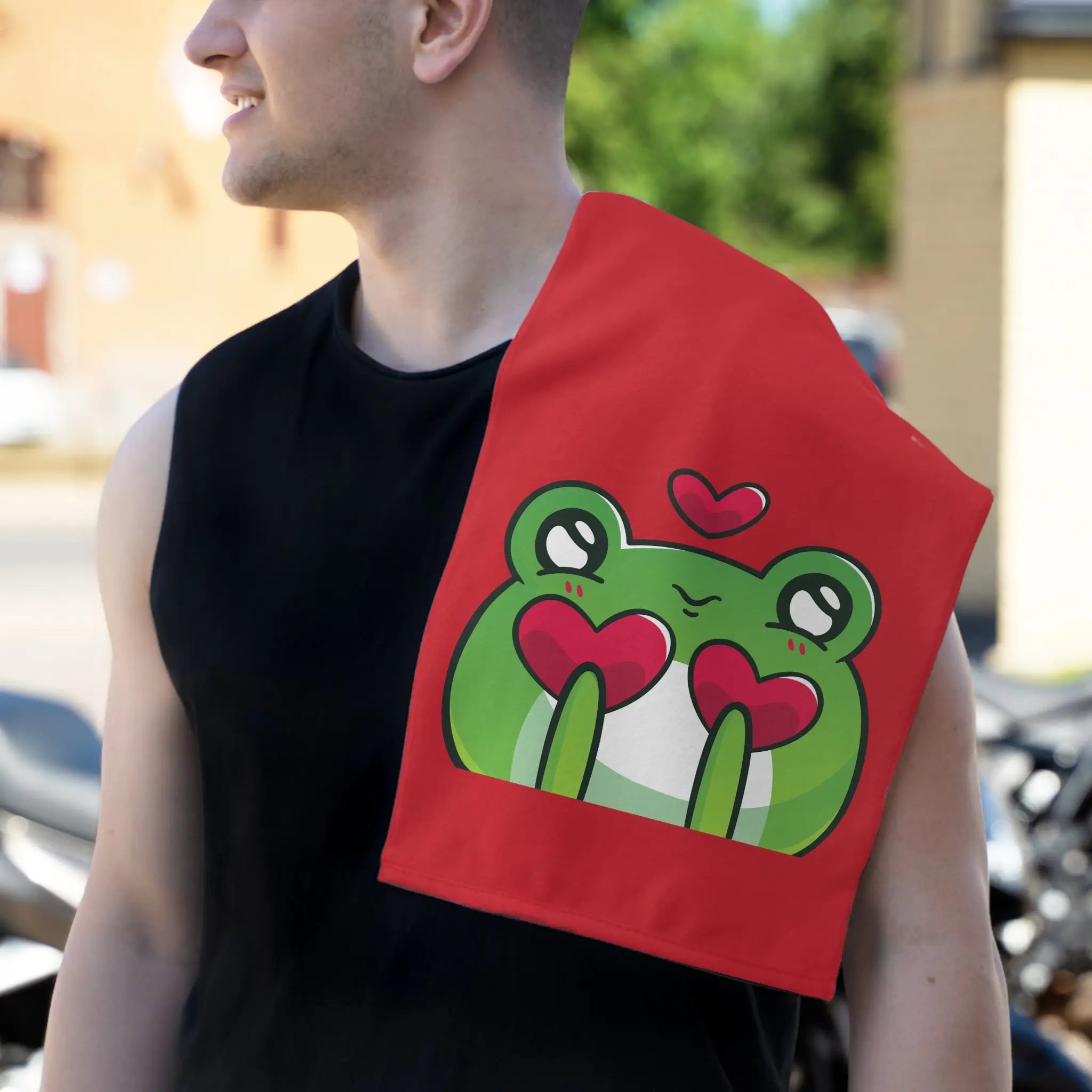 I Froggin’ Love You! Red | Mix & Match Soft Fun-Flirty Lovers’ Towels
