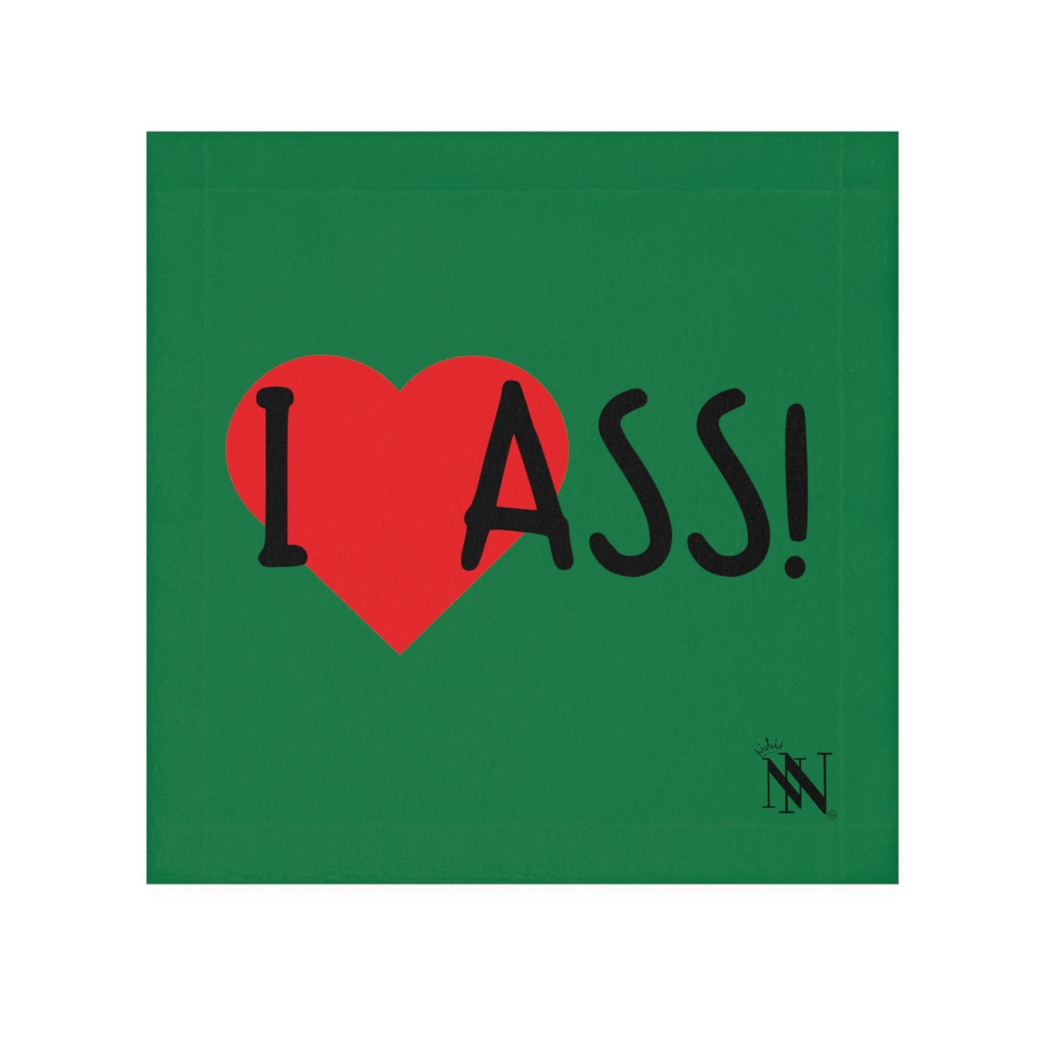 I Love Ass! Green | Mix & Match Fun-Flirty Lovers’ Towels