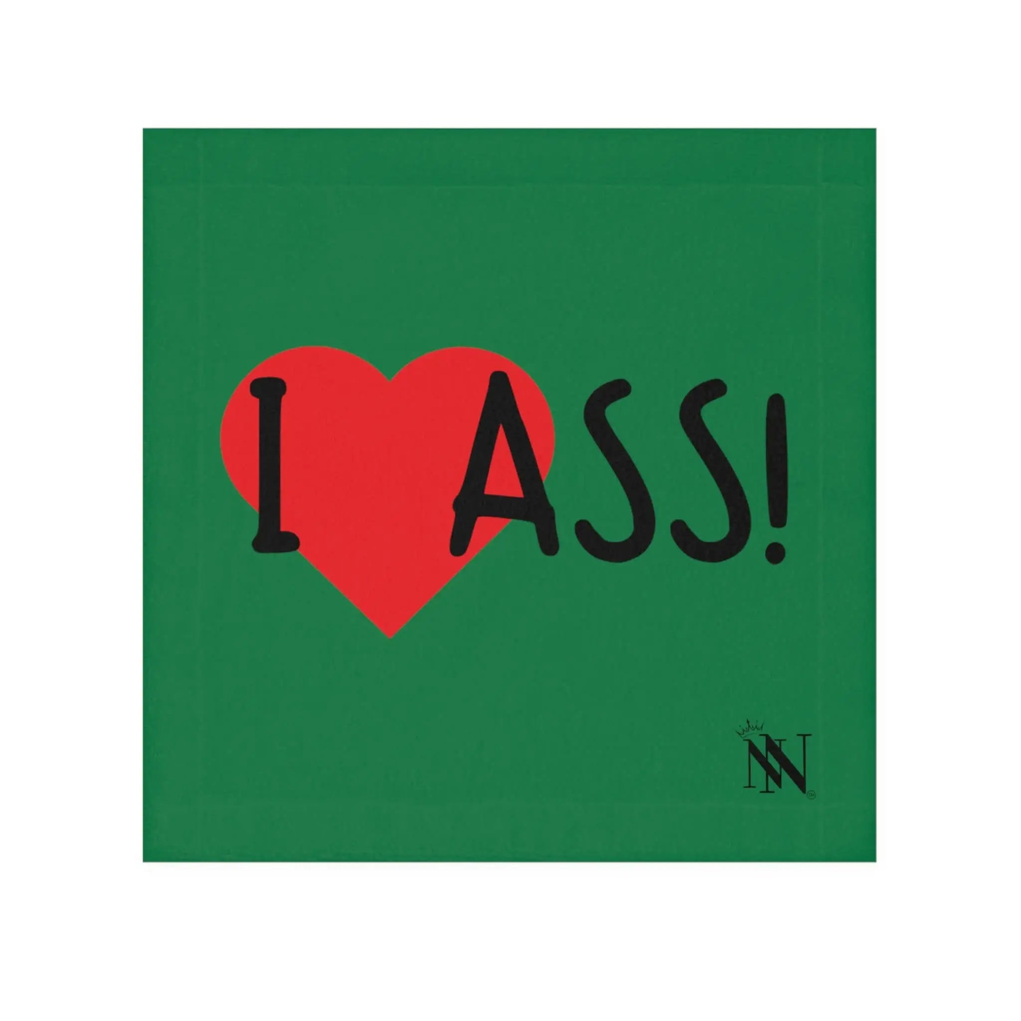 I Love Ass! Green | Mix & Match Fun-Flirty Lovers’ Towels