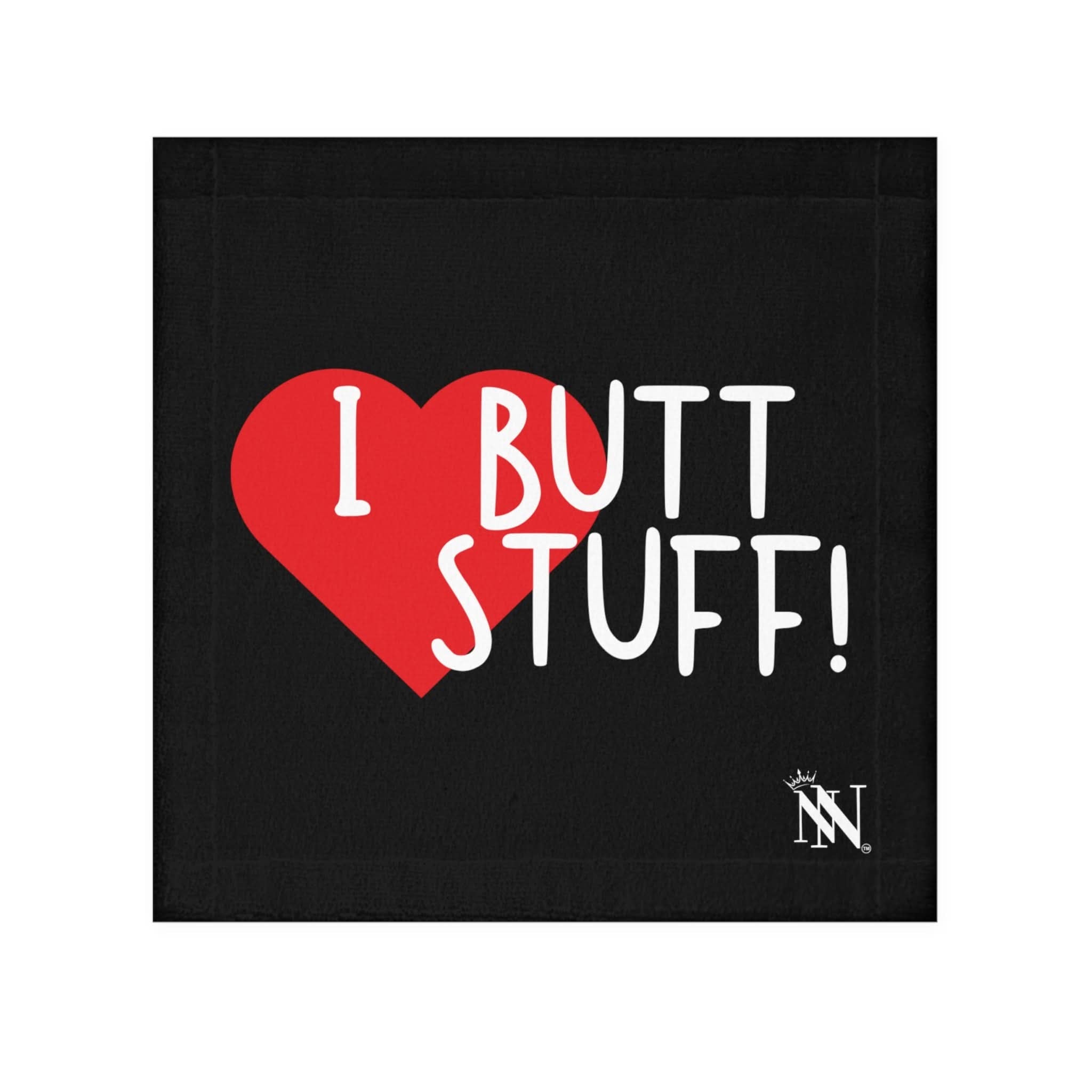I Love Butt Stuff! Black | Mix & Match Fun-Flirty Lovers’ Towels
