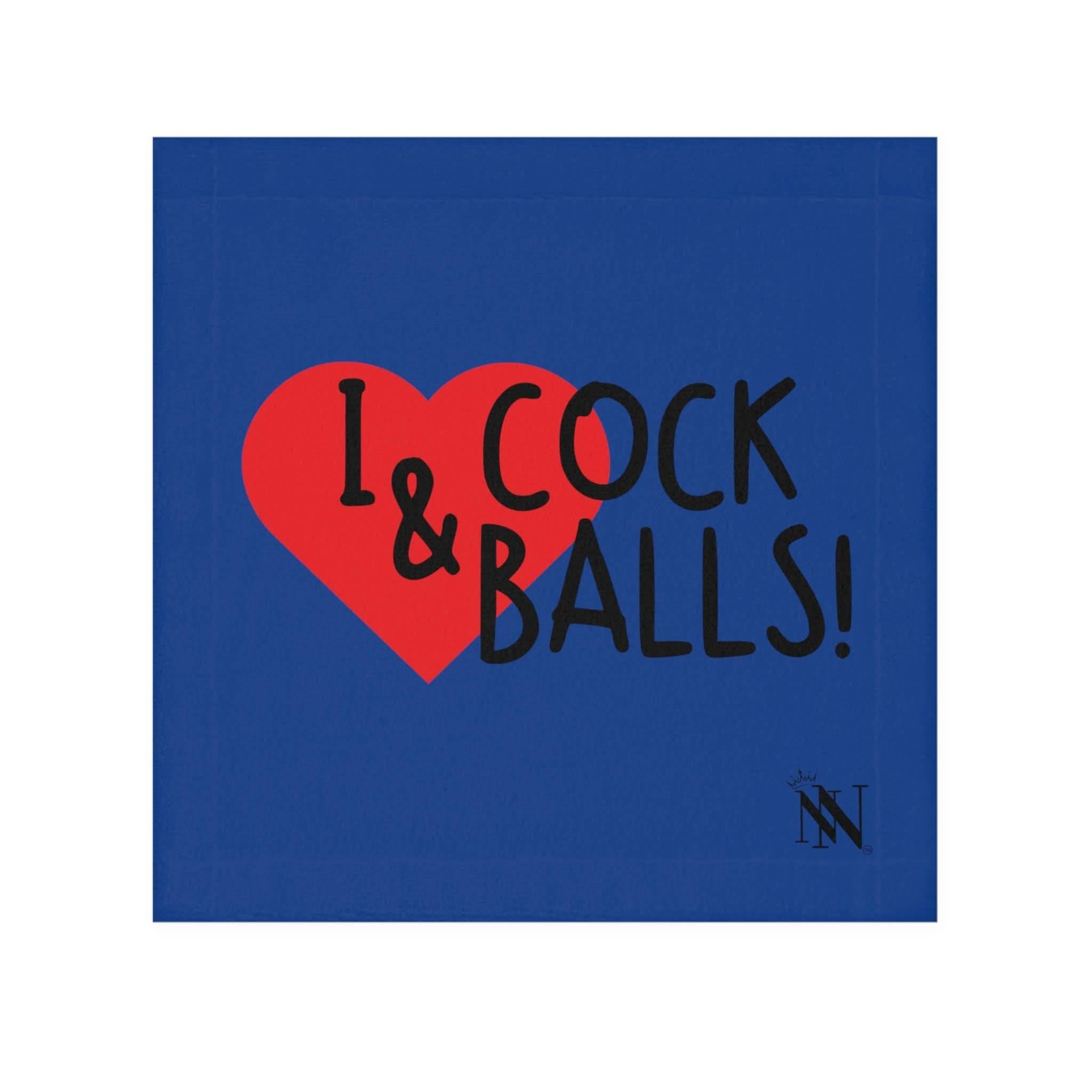 I Love Cock & Balls! Blue | Mix & Match Fun-Flirty Lovers’ Towels
