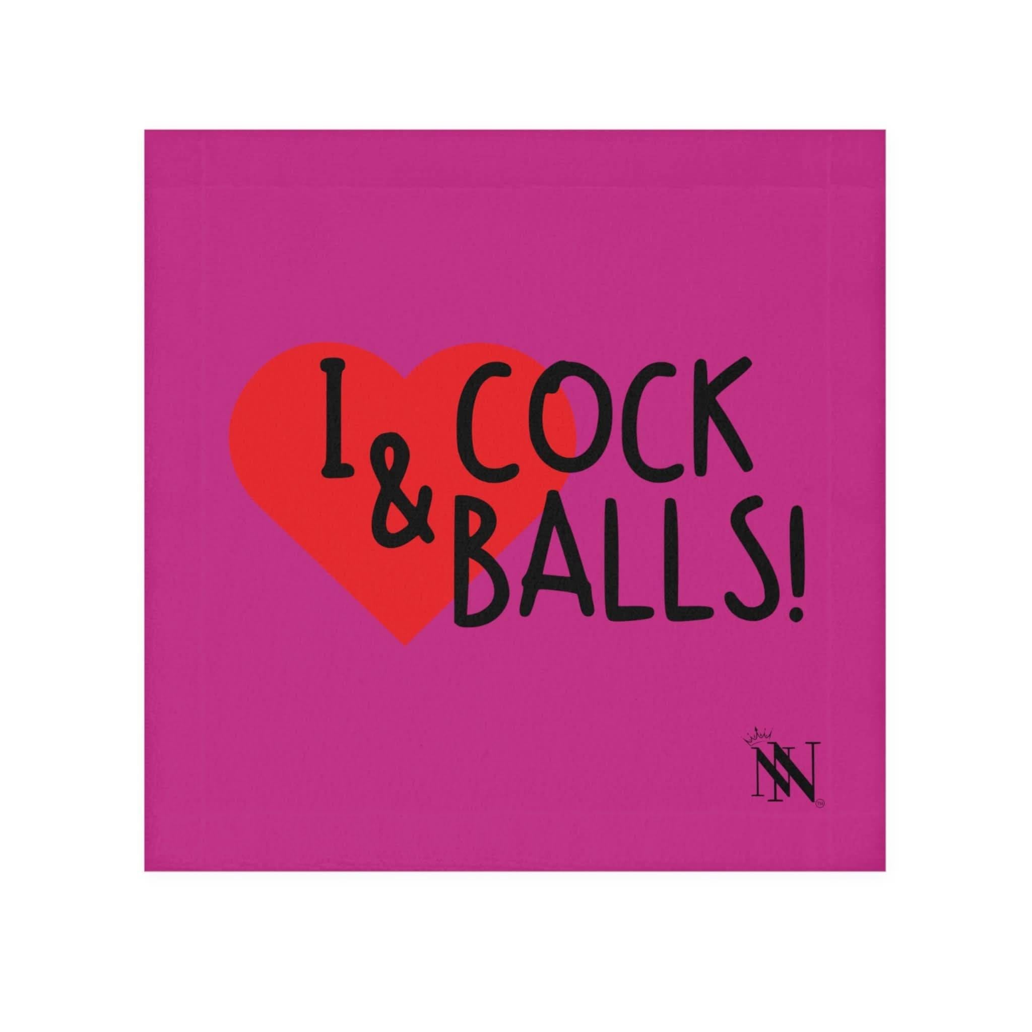 I Love Cock & Balls! Fuscia | Mix & Match Lils’ Fun-Flirty Lovers’ Towels