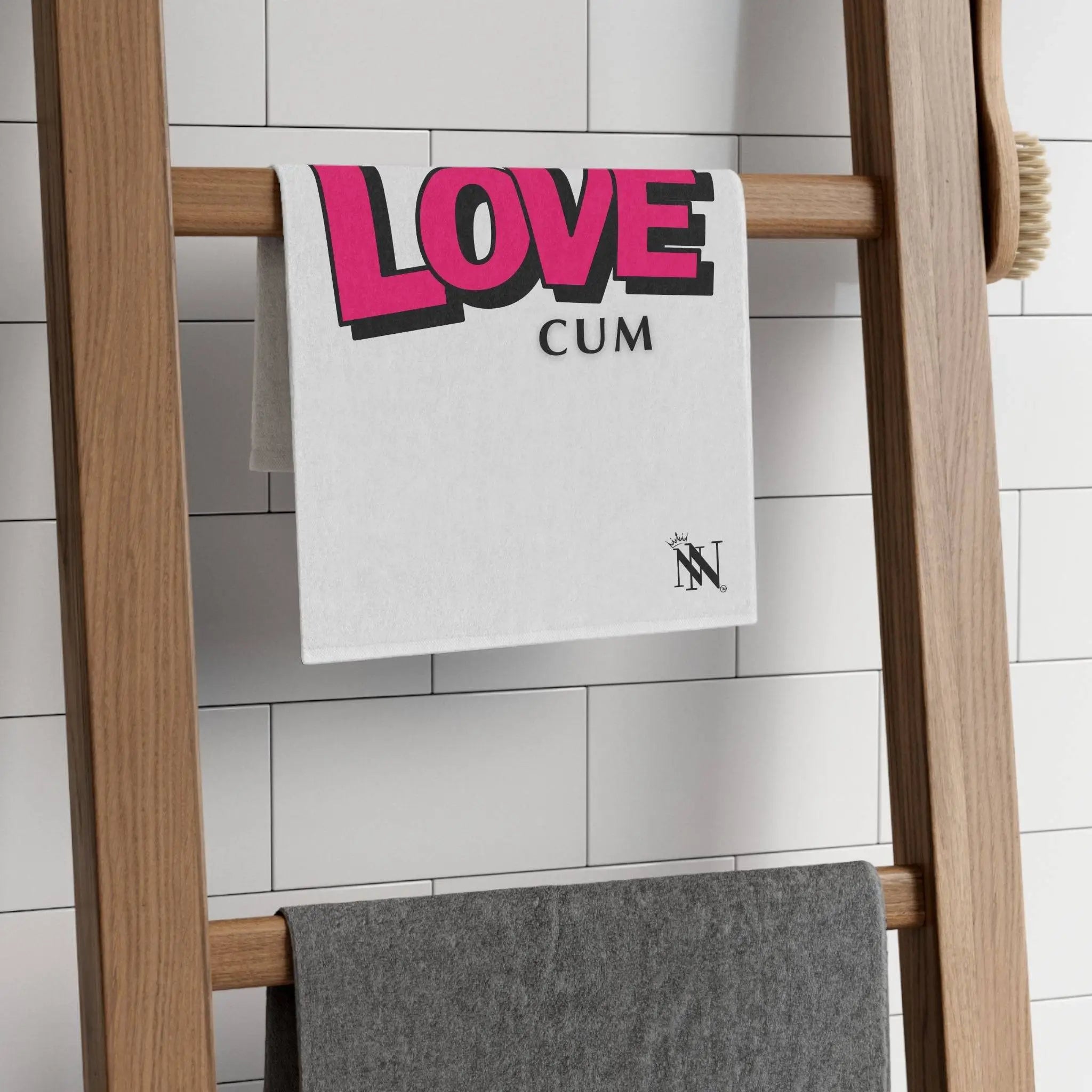 I Love Cum White | Mix & Match Soft Fun-Flirty Lovers’ Towels