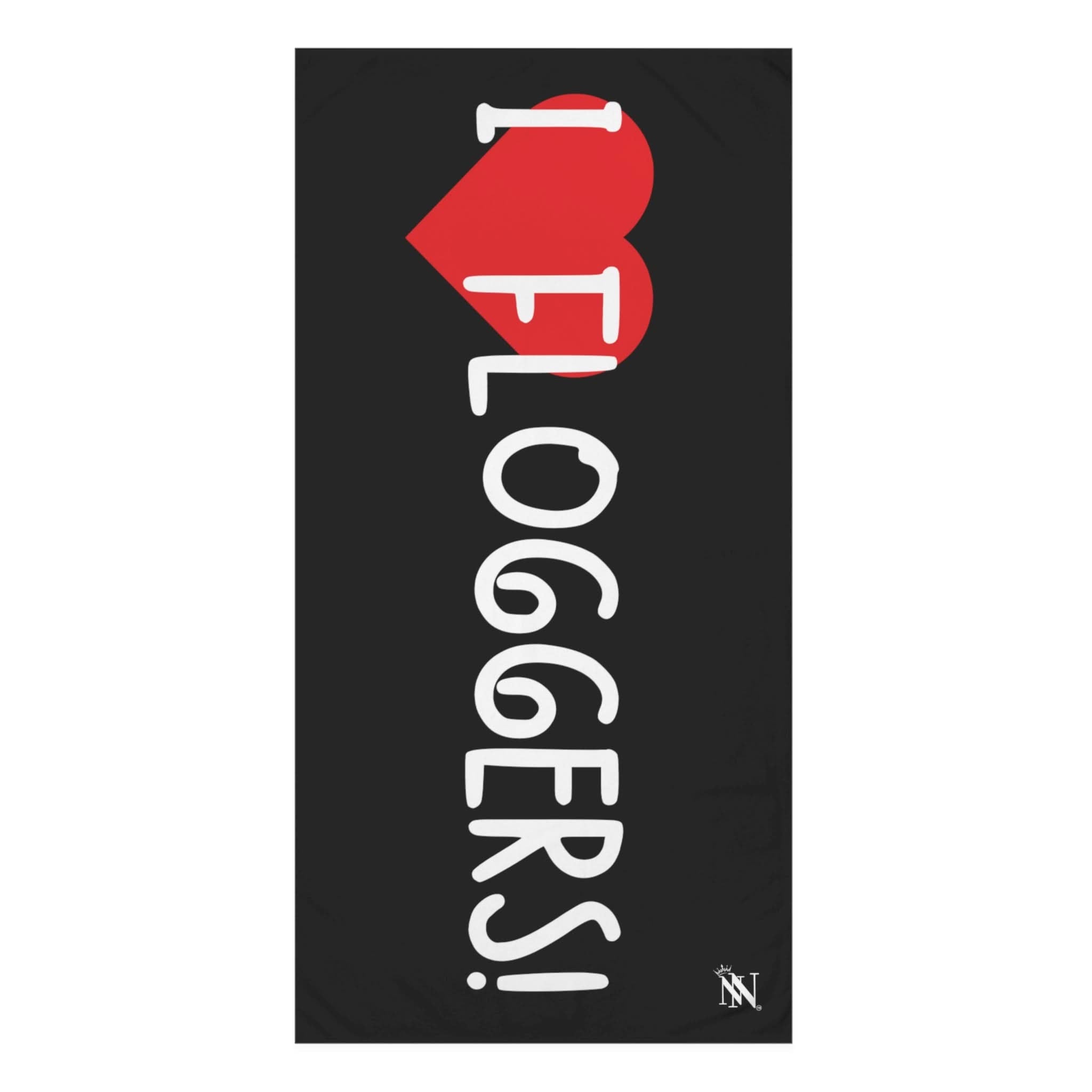 I Love Floggers! Black | Mix & Match XL Fun-Flirty Lovers’ Towels