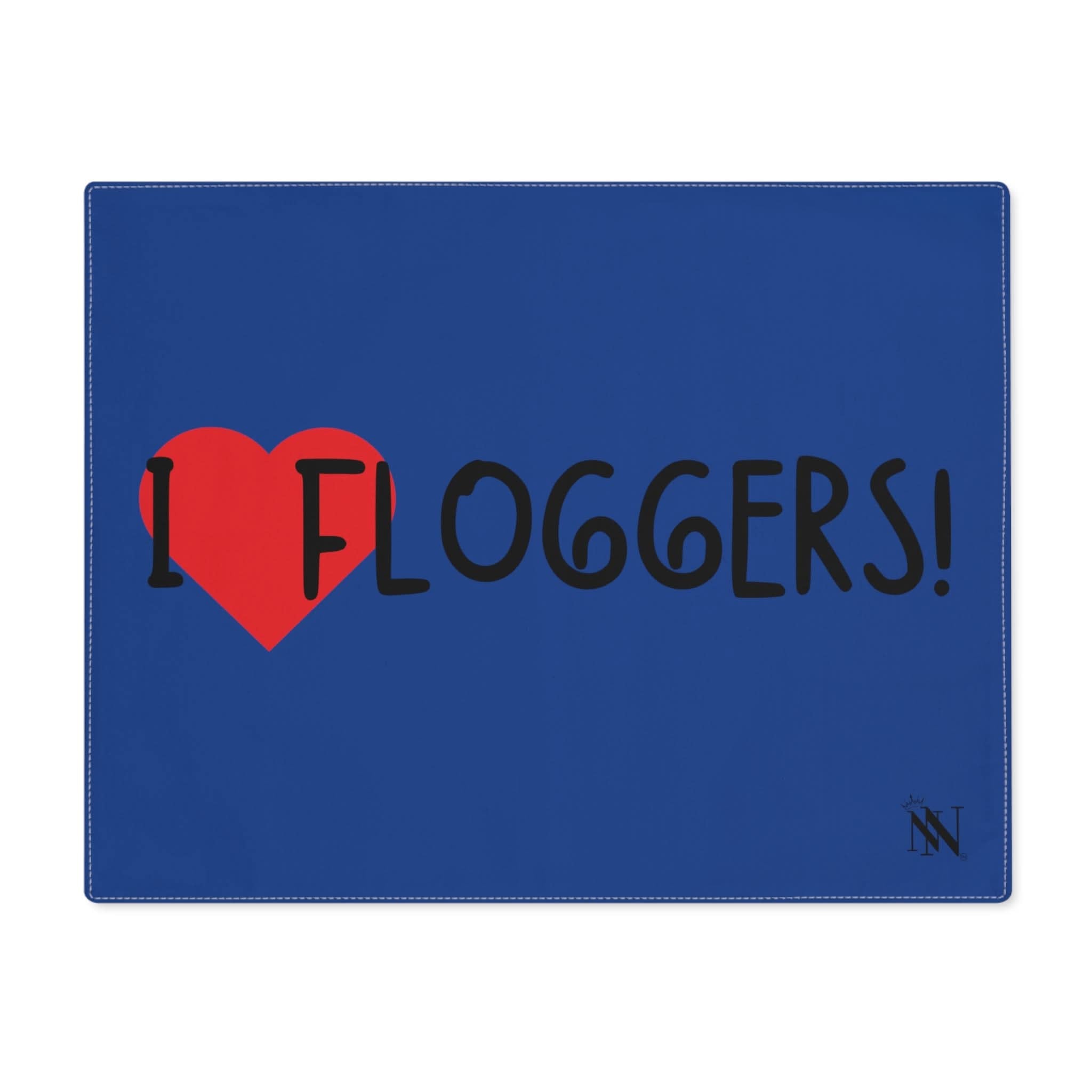 I Love Floggers Blue | Mix & Match Playful Fun-Flirty Lovers’ Toy Mats