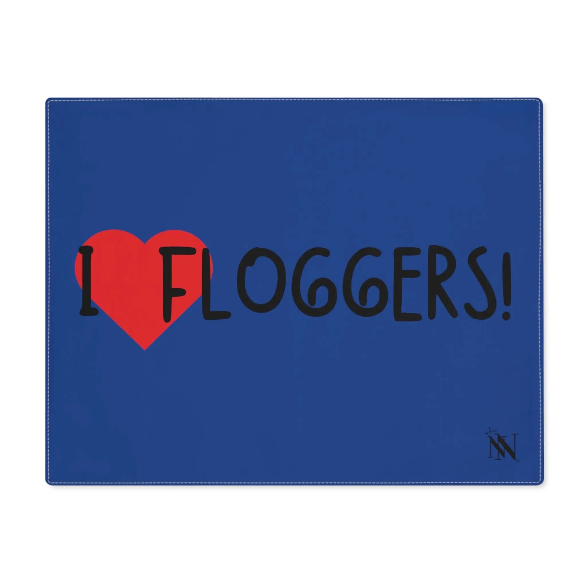 I Love Floggers Blue | Mix & Match Playful Fun-Flirty Lovers’ Toy Mats