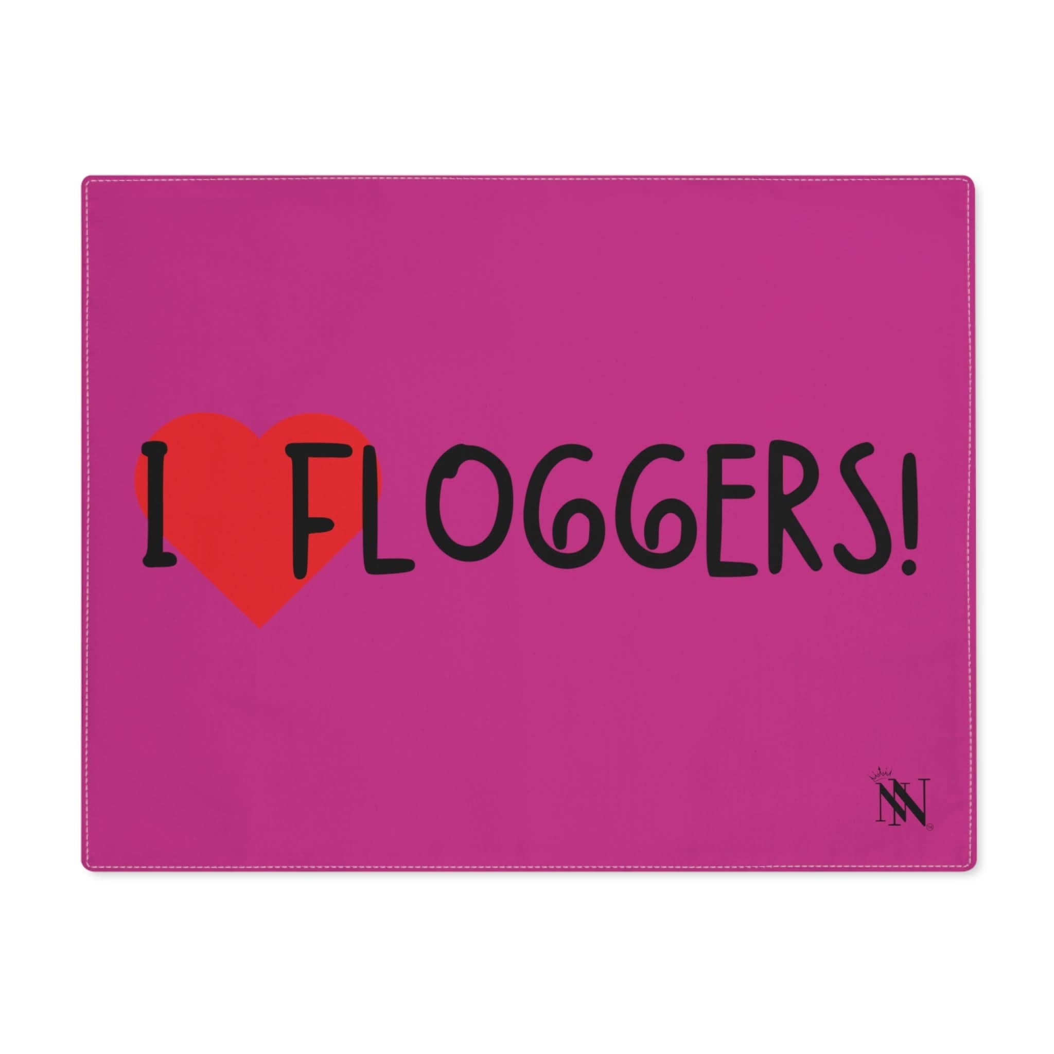 I Love Floggers Fuscia | Mix & Match Playful Fun-Flirty Lovers’ Toy Mats