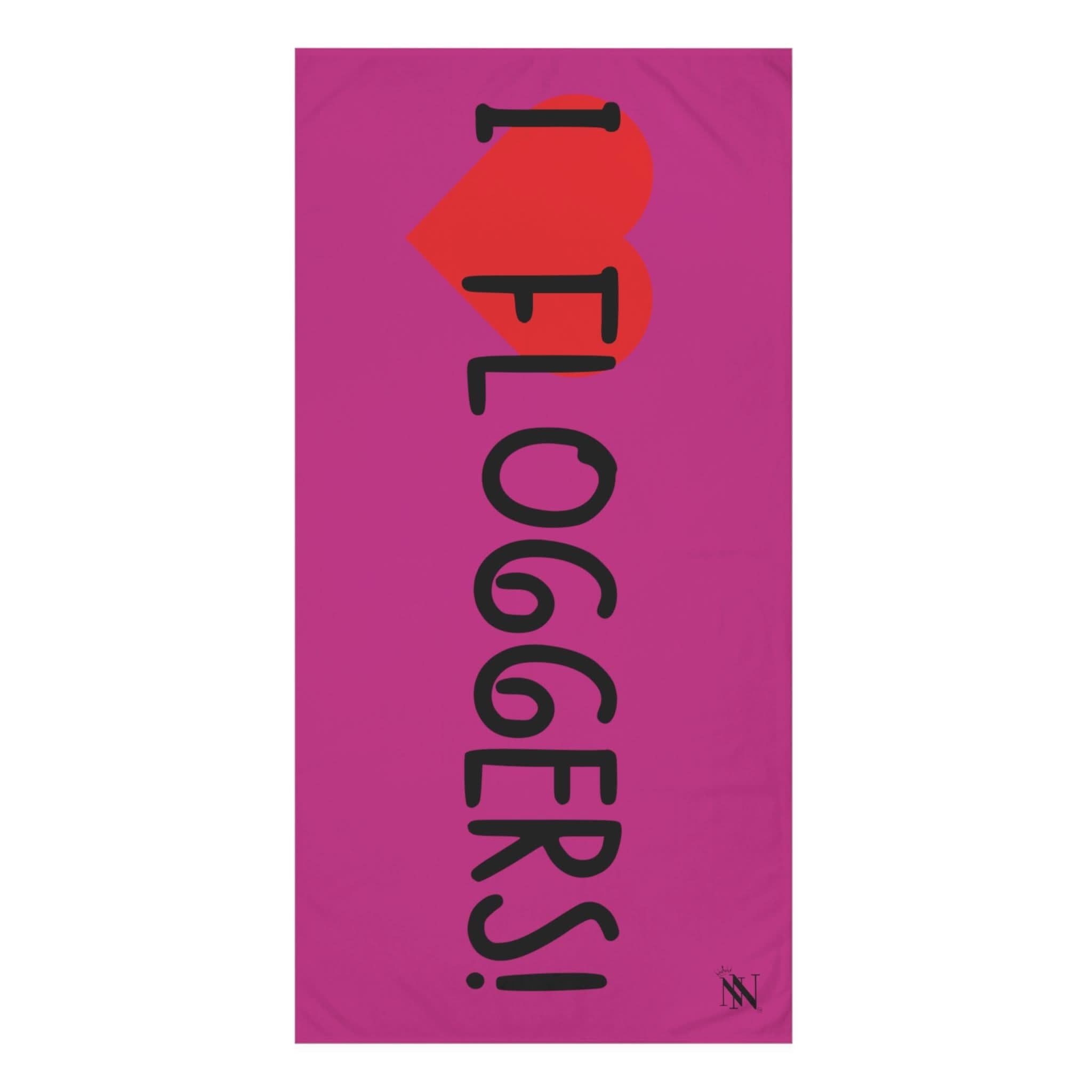 I Love Floggers! Fuscia | Mix & Match XL Fun-Flirty Lovers’ Towels