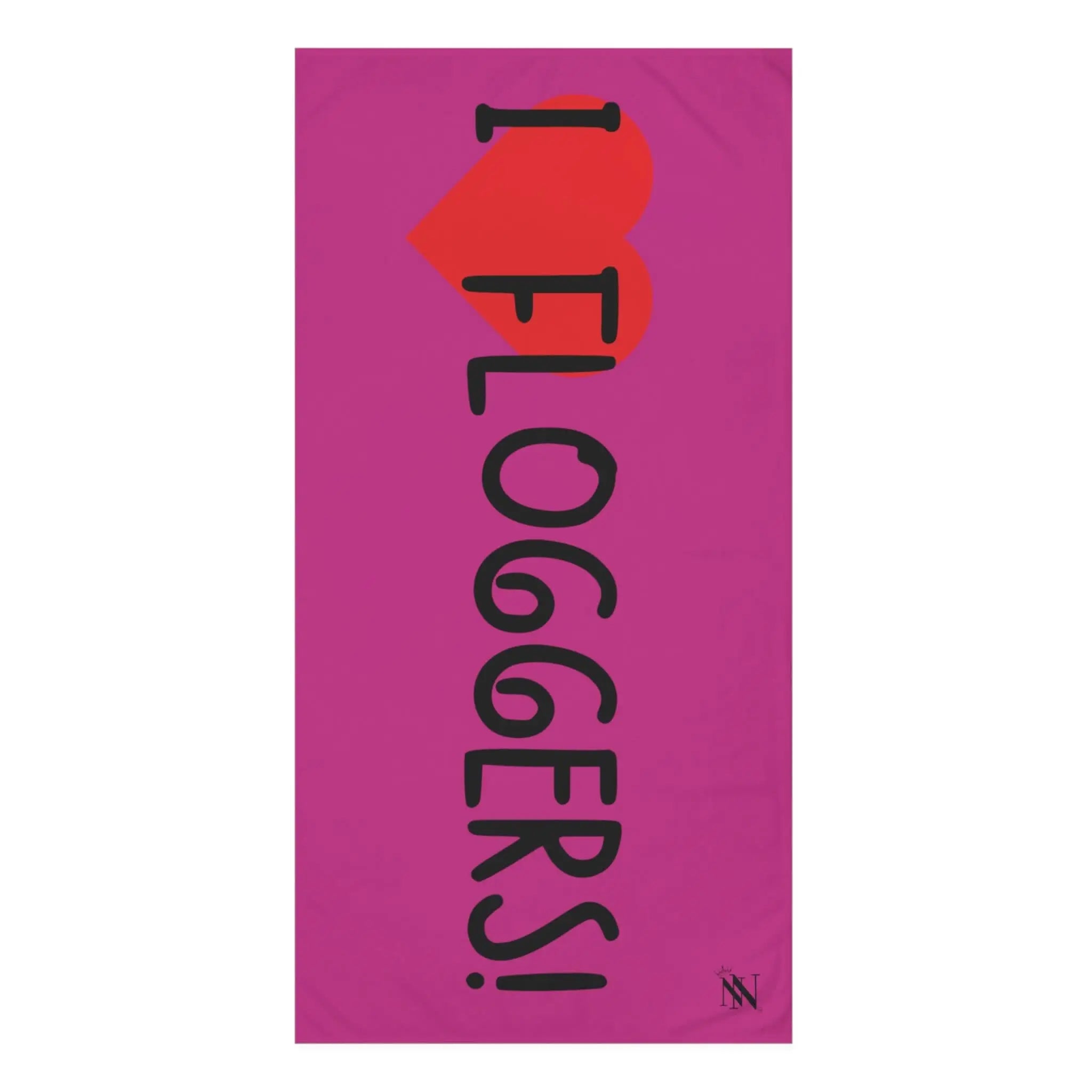 I Love Floggers! Fuscia | Mix & Match XL Fun-Flirty Lovers’ Towels