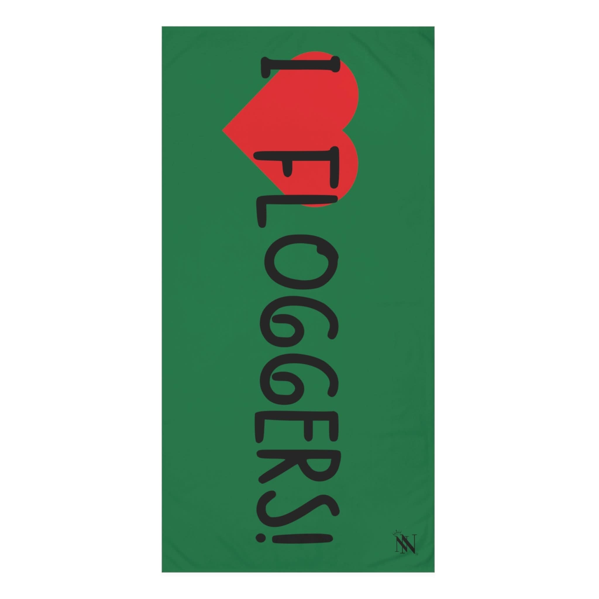I Love Floggers! Green | Mix & Match XL Fun-Flirty Lovers’ Towels