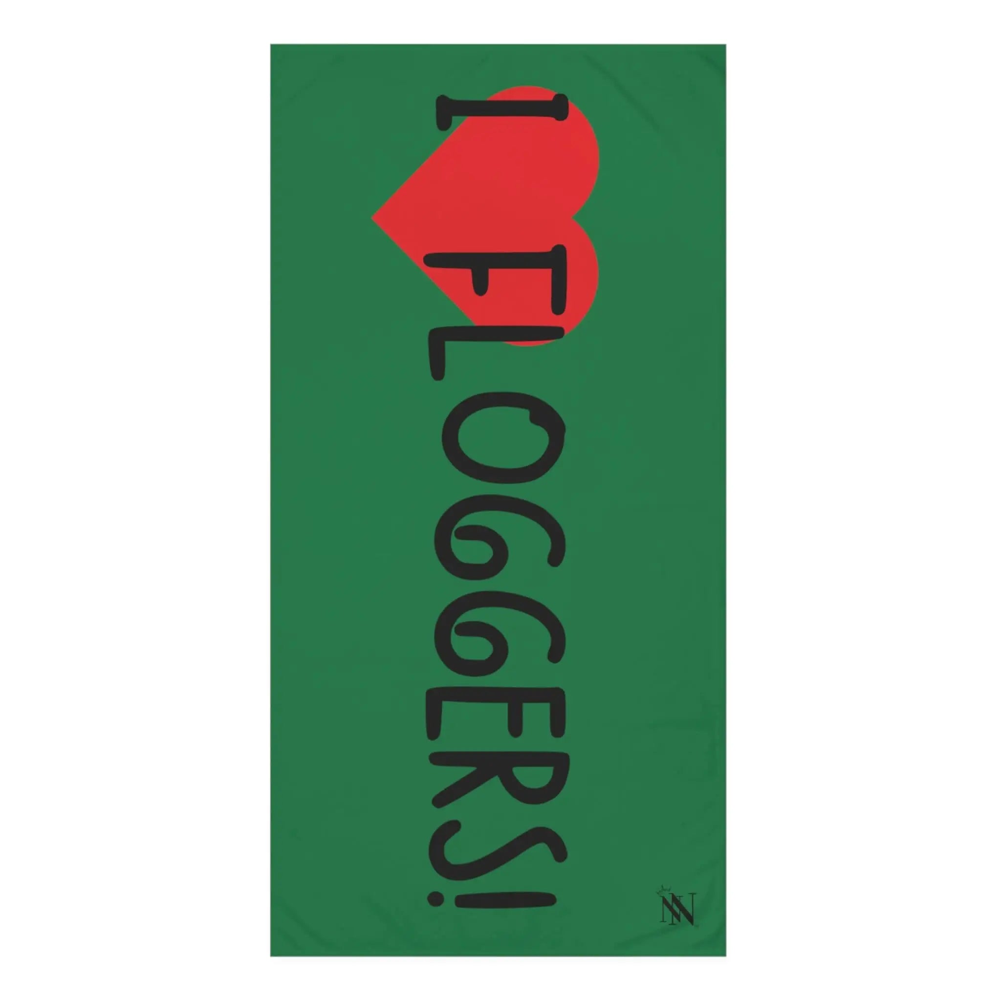I Love Floggers! Green | Mix & Match XL Fun-Flirty Lovers’ Towels