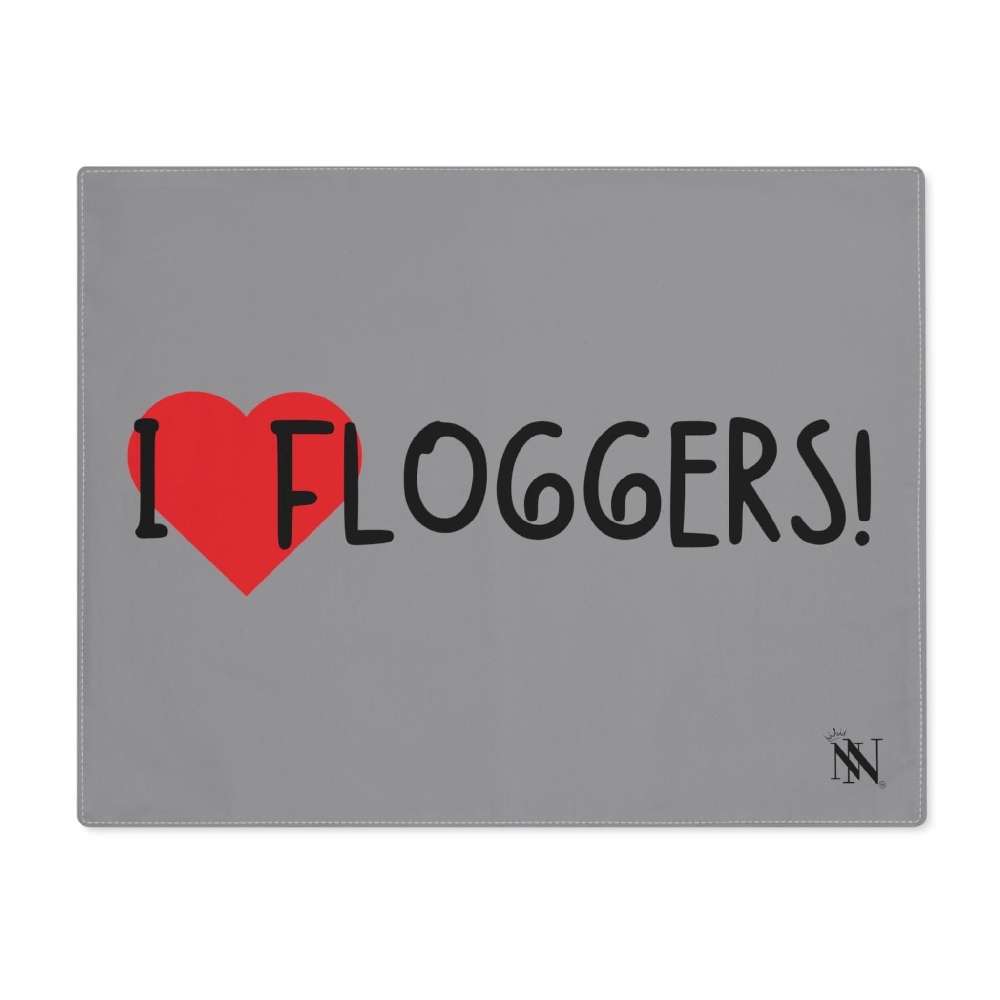 I Love Floggers Grey | Mix & Match Playful Fun-Flirty Lovers’ Toy Mats