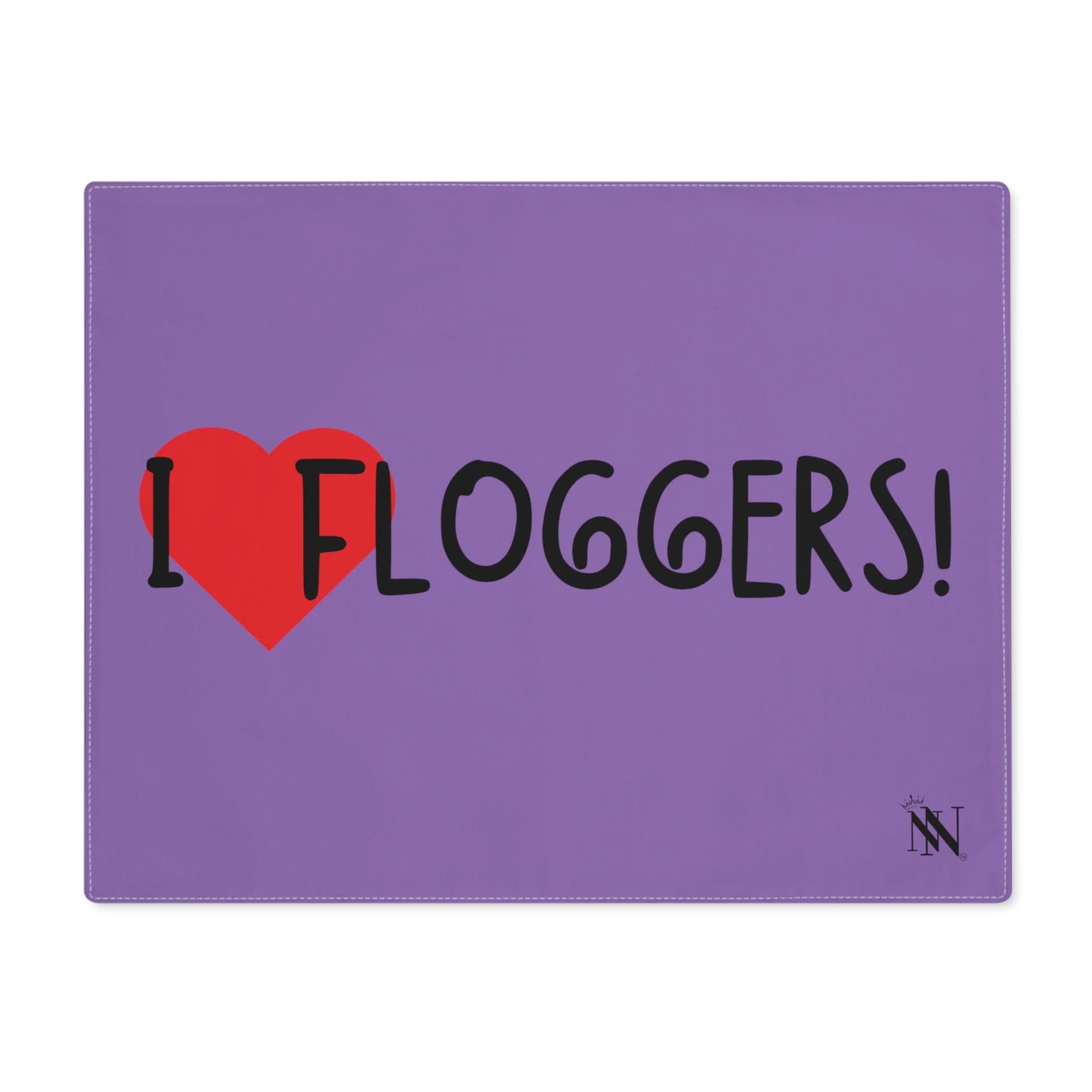 I Love Floggers Lavendar | Mix & Match Playful Fun-Flirty Lovers’ Toy Mats
