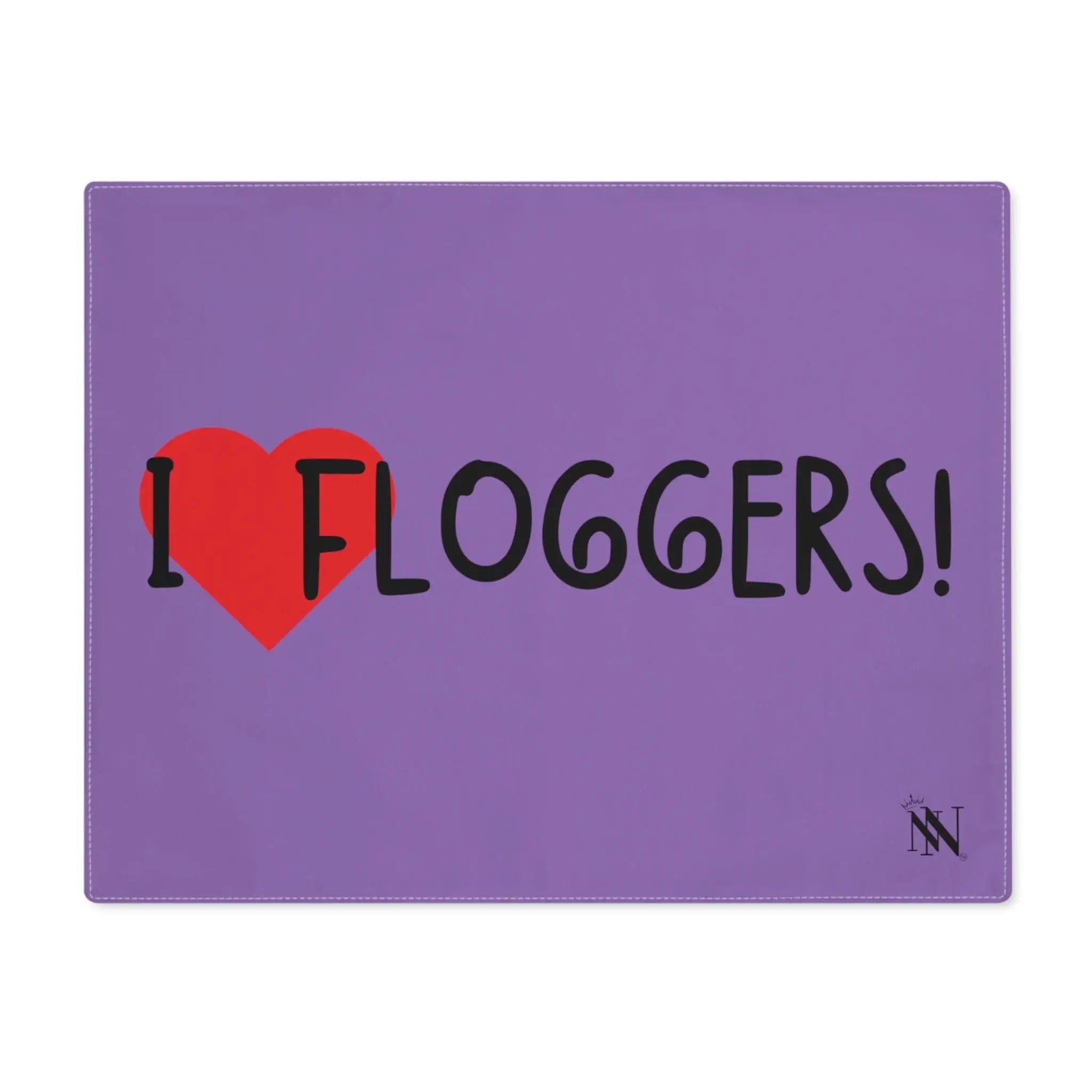 I Love Floggers Lavendar | Mix & Match Playful Fun-Flirty Lovers’ Toy Mats