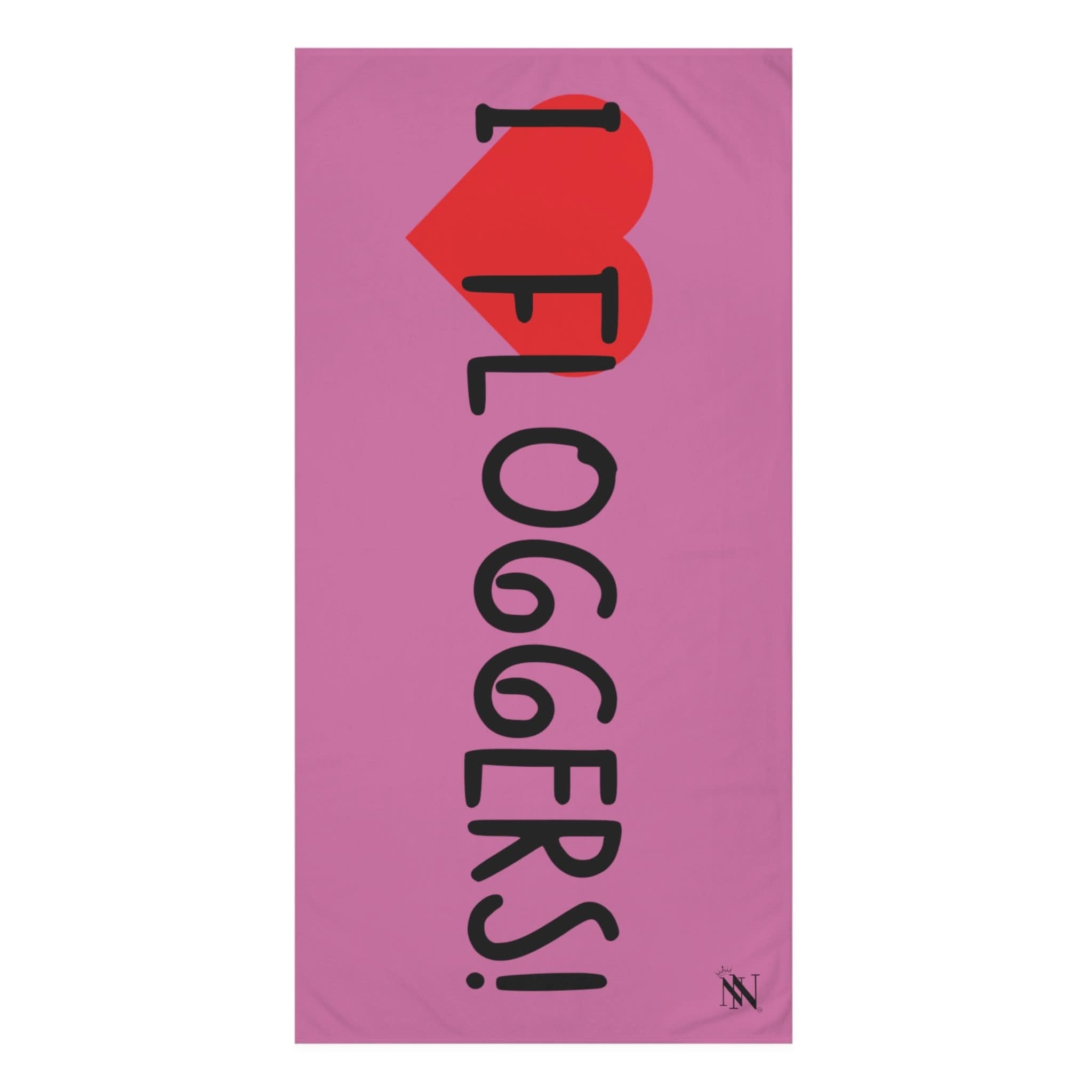 I Love Floggers! Pink | Mix & Match XL Fun-Flirty Lovers’ Towels