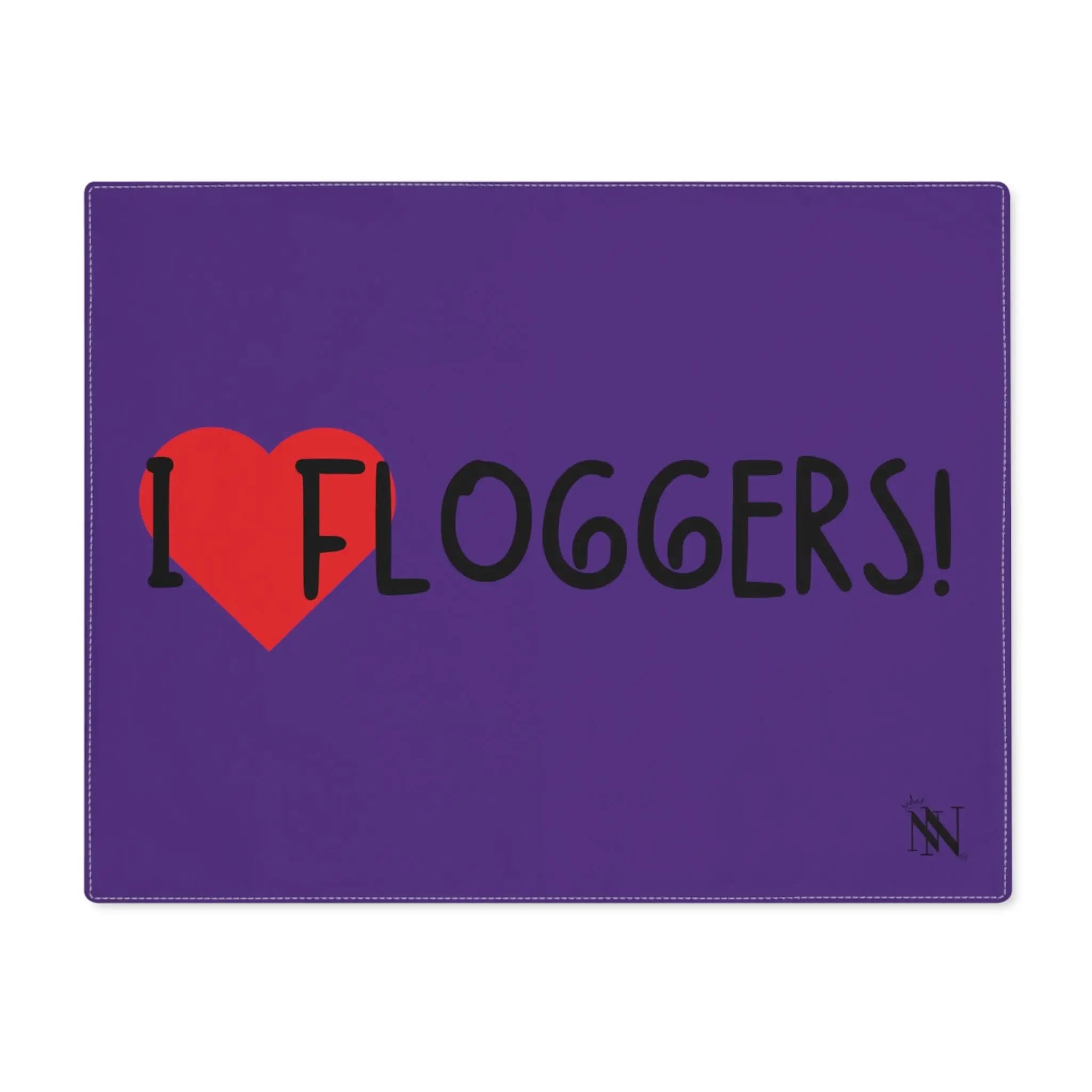 I Love Floggers Purple | Mix & Match Playful Fun-Flirty Lovers’ Toy Mats