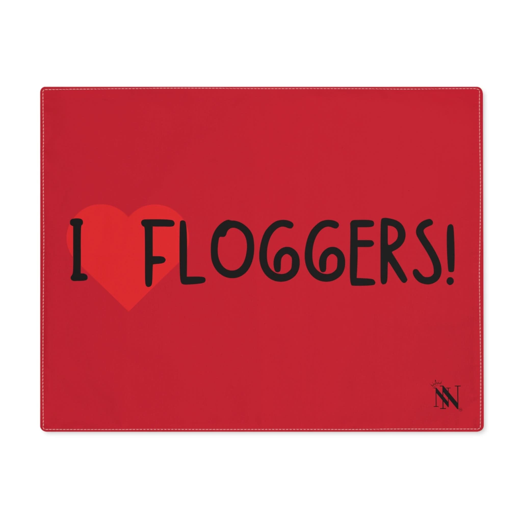 I Love Floggers Red | Mix & Match Playful Fun-Flirty Lovers’ Toy Mats