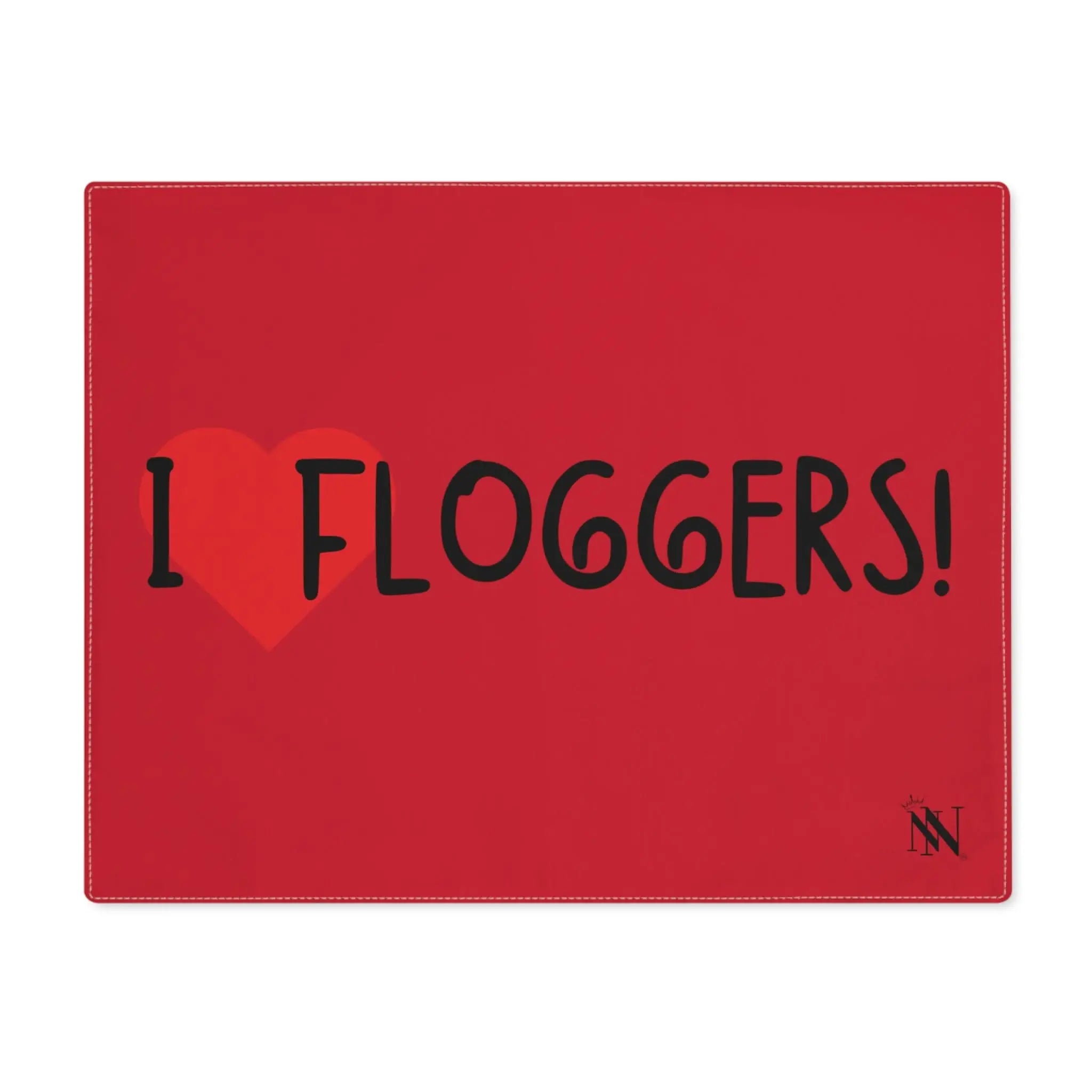I Love Floggers Red | Mix & Match Playful Fun-Flirty Lovers’ Toy Mats