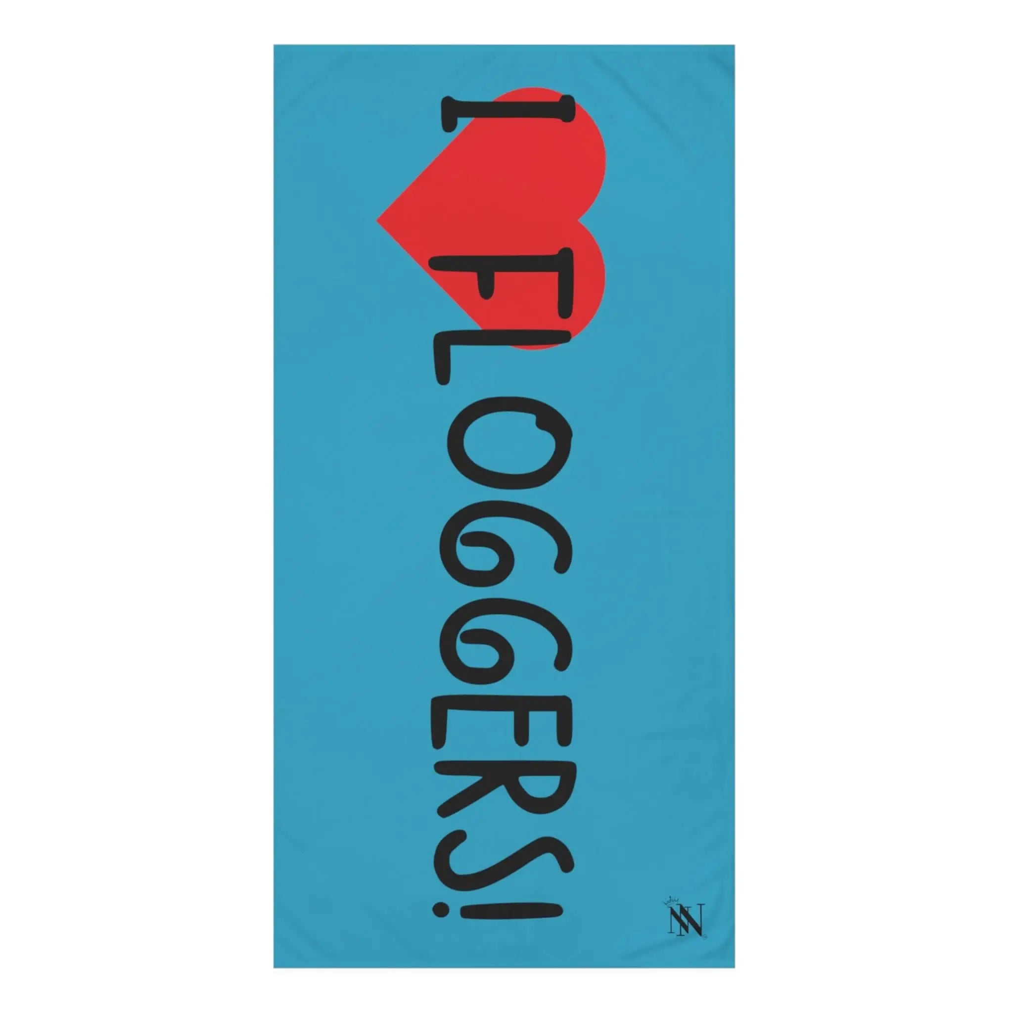 I Love Floggers! Teal | Mix & Match XL Fun-Flirty Lovers’ Towels