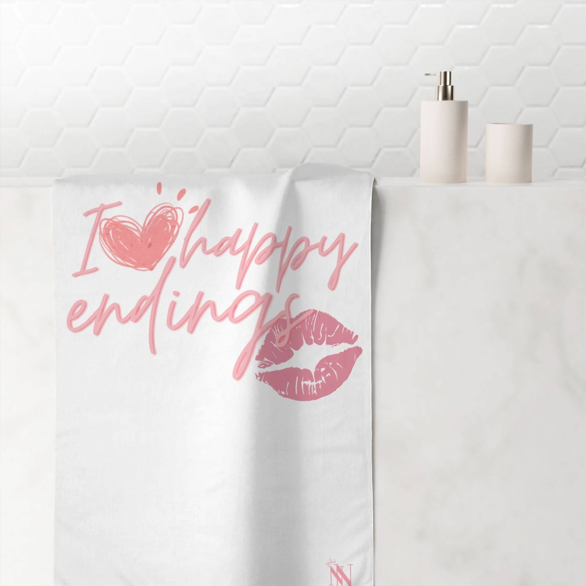 I Love Happy Endings | Mix & Match Naughty XL Fun-Flirty Lovers’ Towels