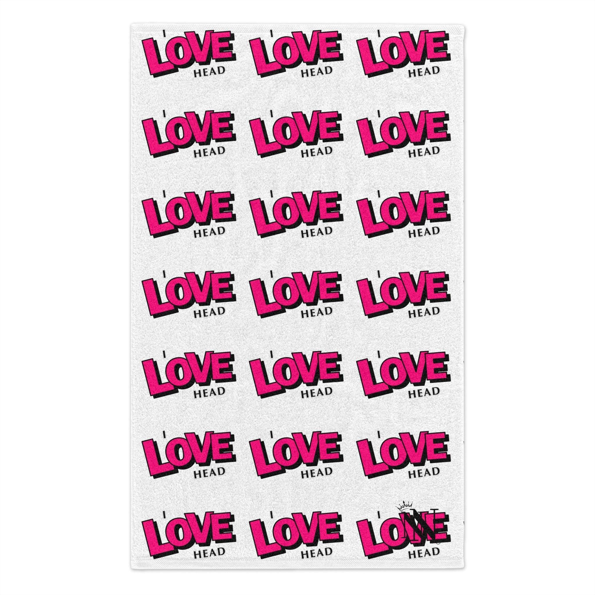 I Love Head Pattern | Mix & Match Soft Fun-Flirty Lovers’ Towels