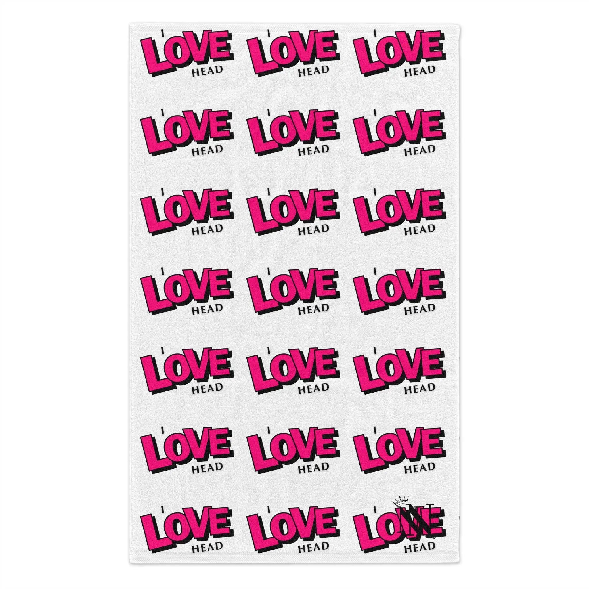 I Love Head Pattern | Mix & Match Soft Fun-Flirty Lovers’ Towels