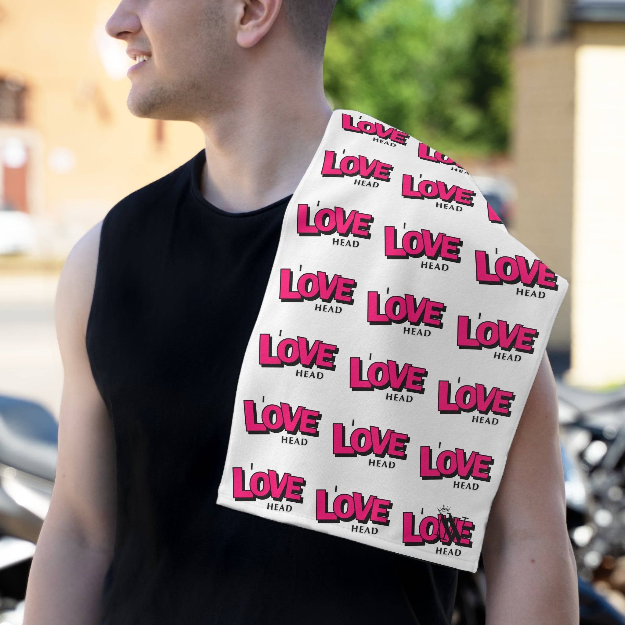 I Love Head Pattern | Mix & Match Soft Fun-Flirty Lovers’ Towels