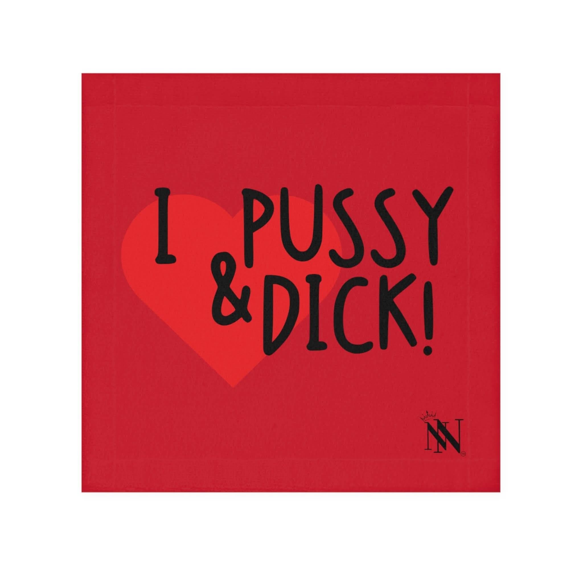 I Love Pussy & Dick! Red | Mix & Match Lils’ Fun-Flirty Lovers’ Towels