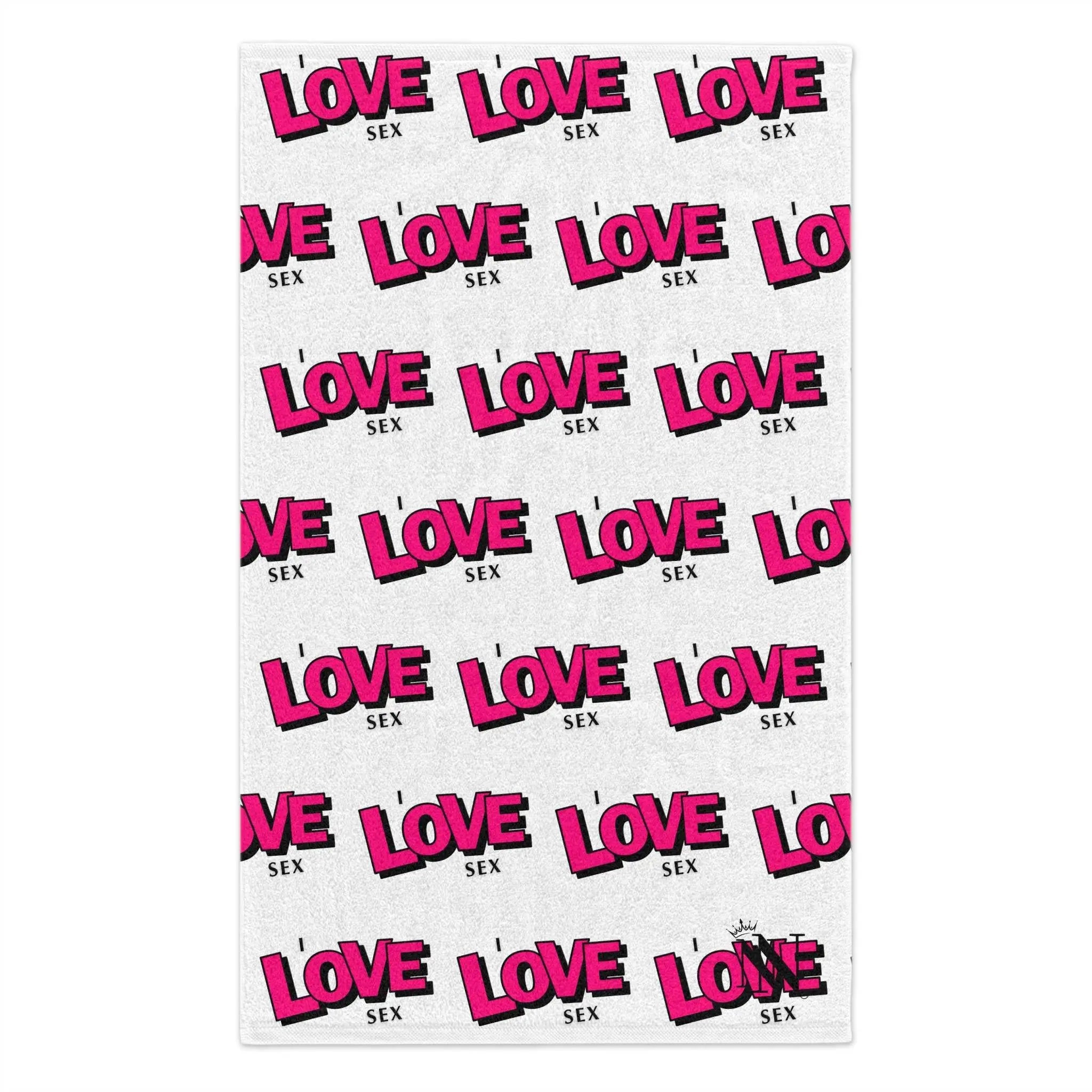 I Love Sex Pattern | Mix & Match Soft Fun-Flirty Lovers’ Towels