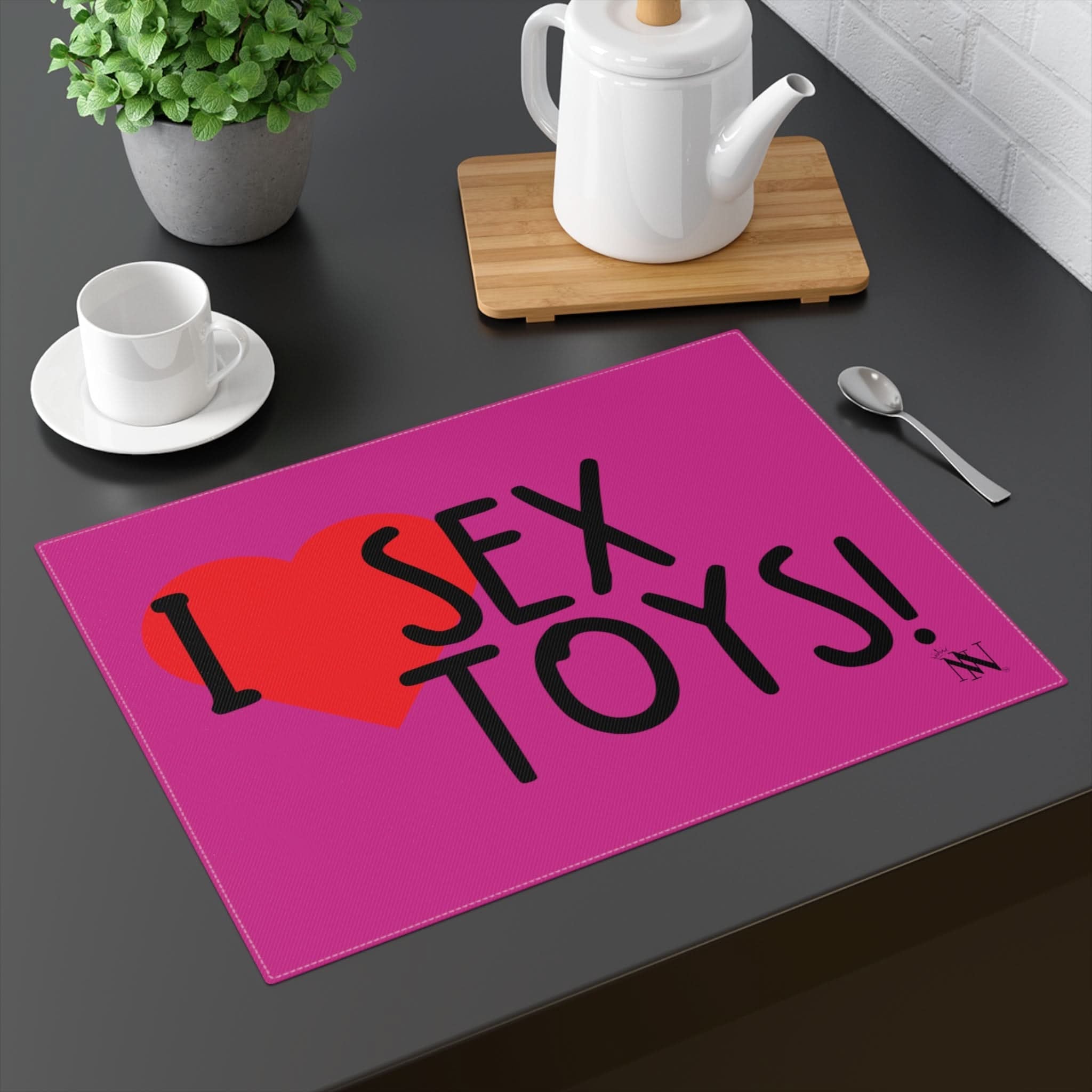 I Love Sex Toys! Fuscia | Mix & Match Playful Fun-Flirty Lovers’ Toy Mats