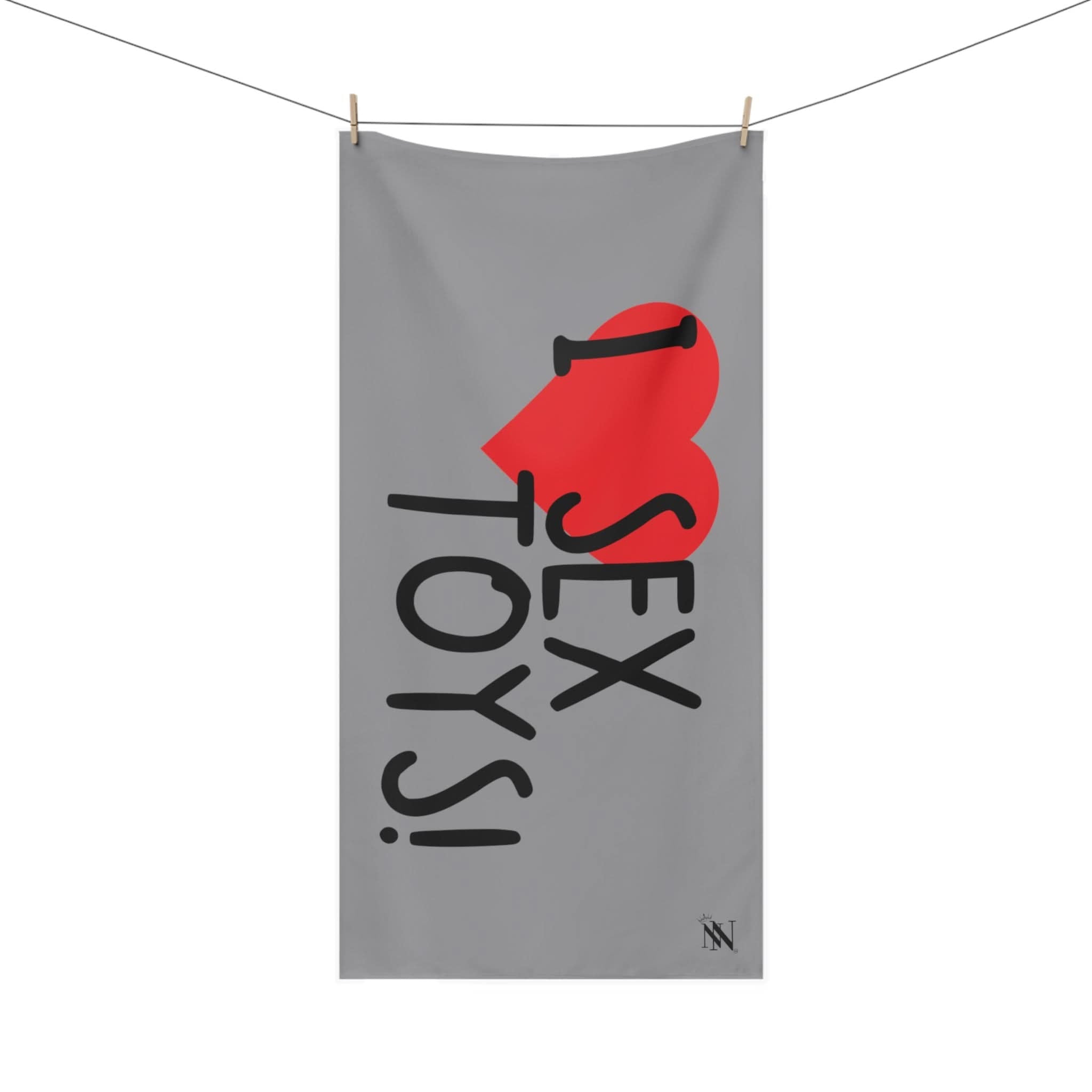 I Love Sex Toys! Grey | Mix & Match XL Fun-Flirty Lovers’ Towels