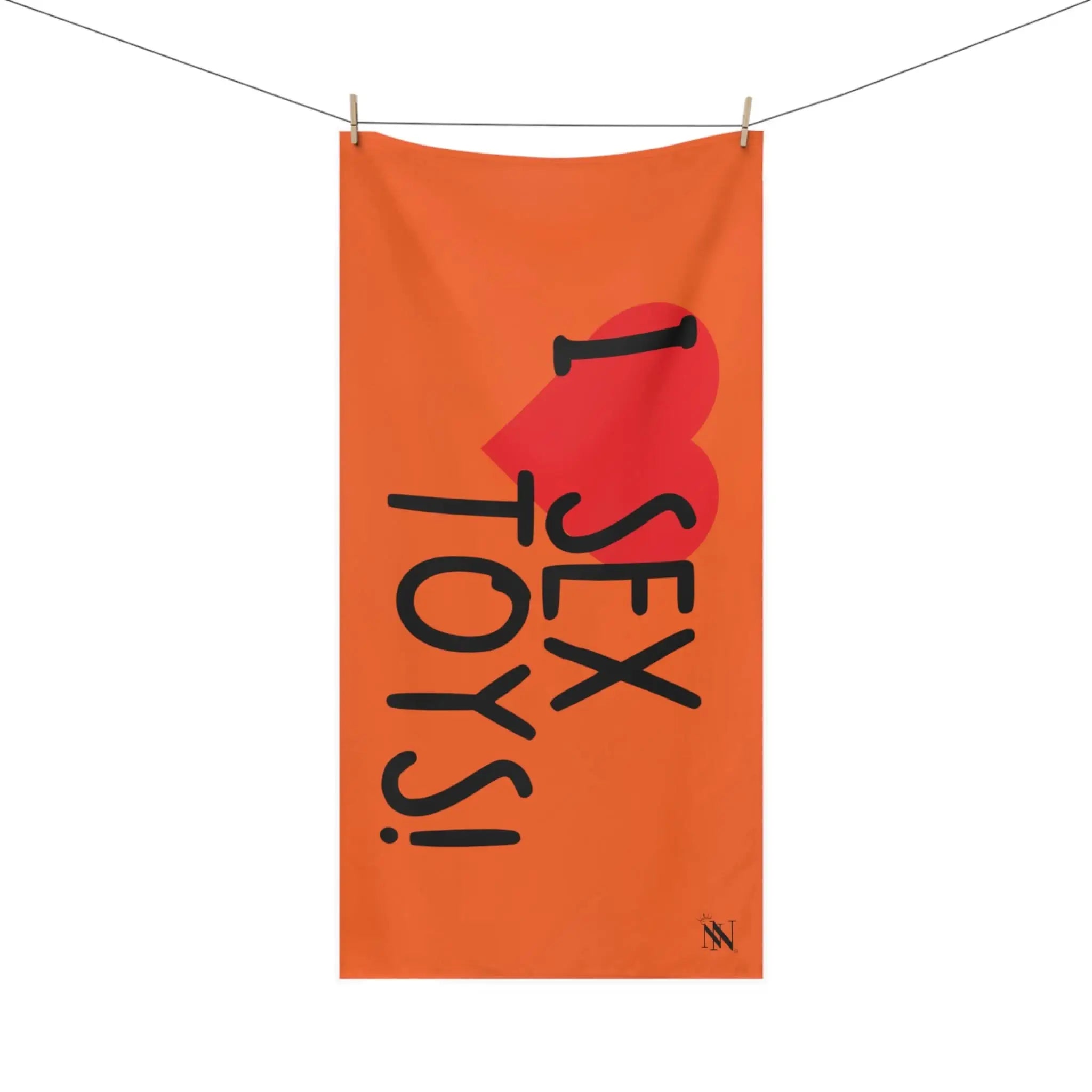I Love Sex Toys! Orange | Mix & Match XL Fun-Flirty Lovers’ Towels