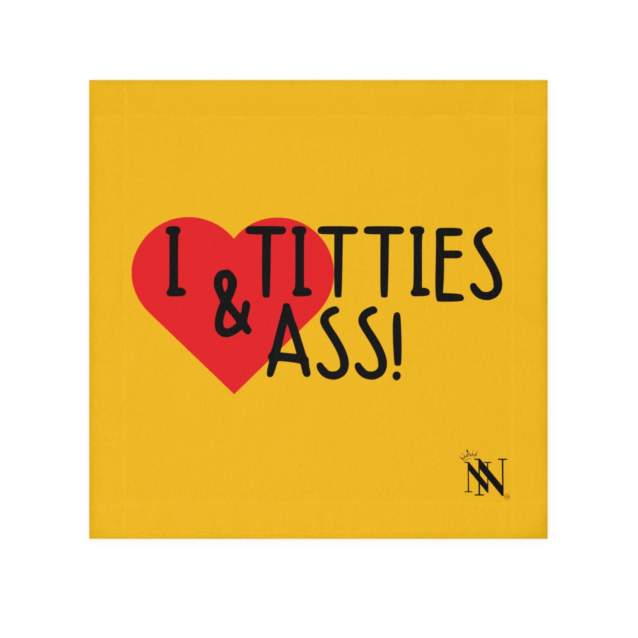 I Love Titties & Ass! Yellow | Mix & Match Lils’ Fun-Flirty Lovers’ Towels