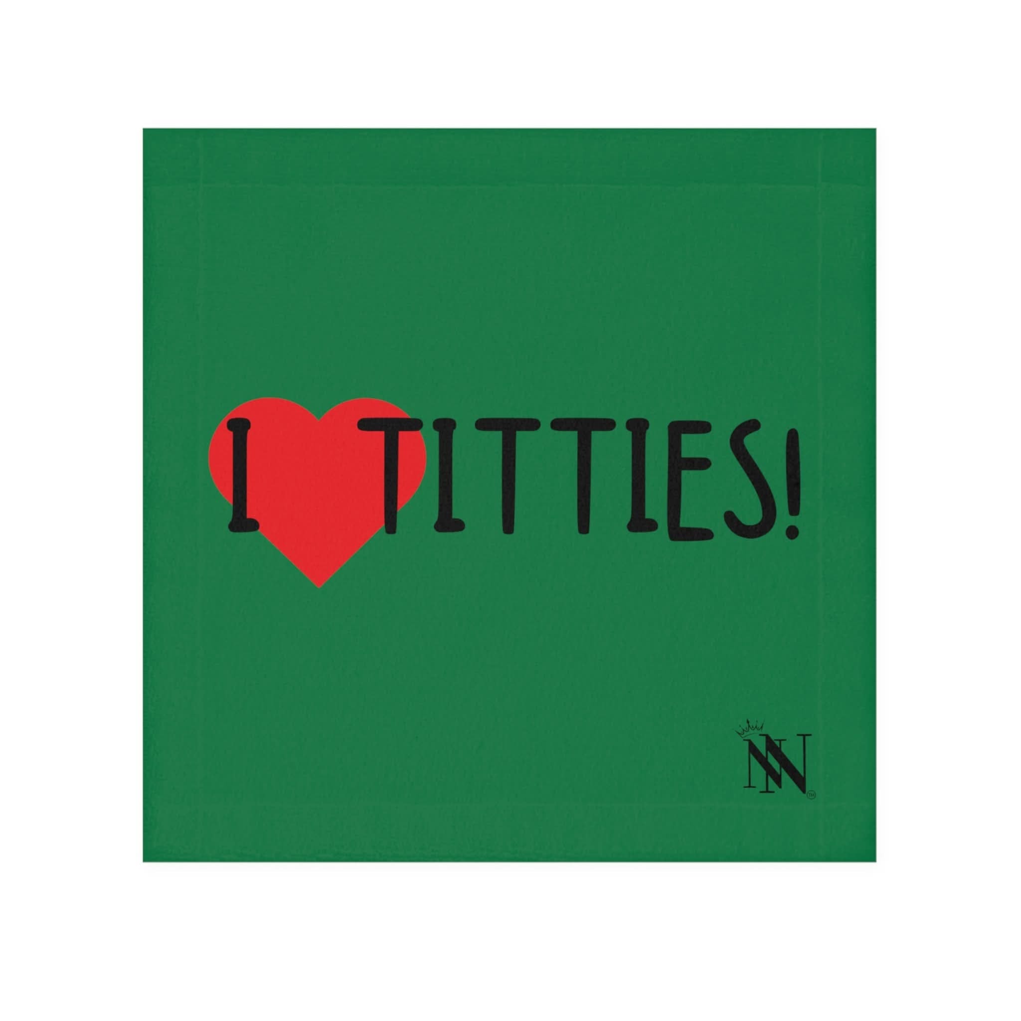 I Love Titties! Green | Mix & Match Fun-Flirty Lovers’ Towels