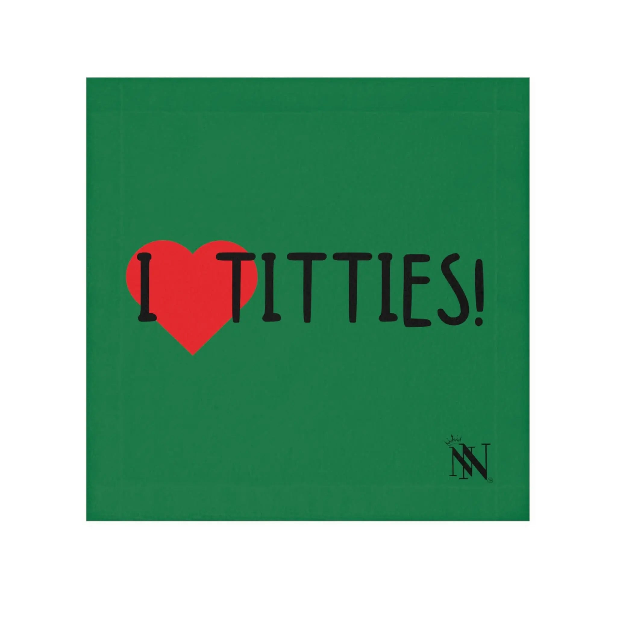 I Love Titties! Green | Mix & Match Fun-Flirty Lovers’ Towels