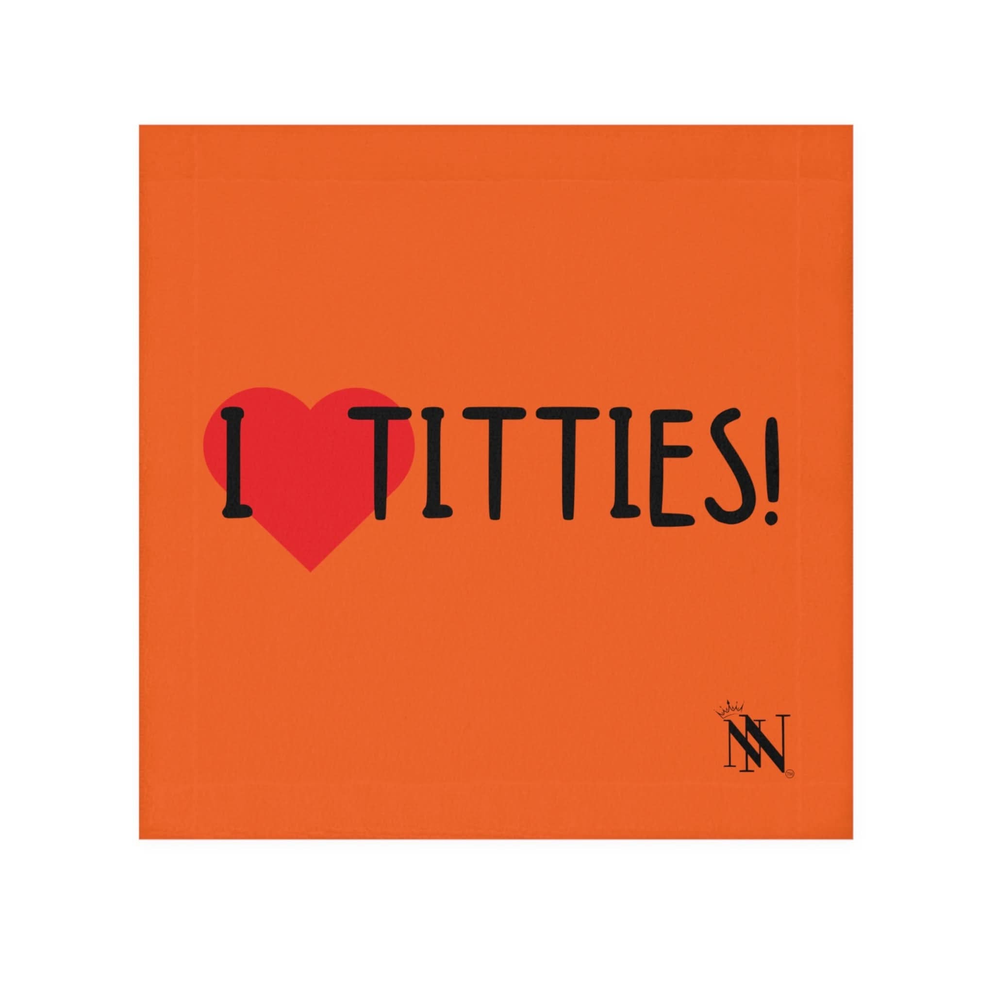 I Love Titties! Orange | Mix & Match Fun-Flirty Lovers’ Towels