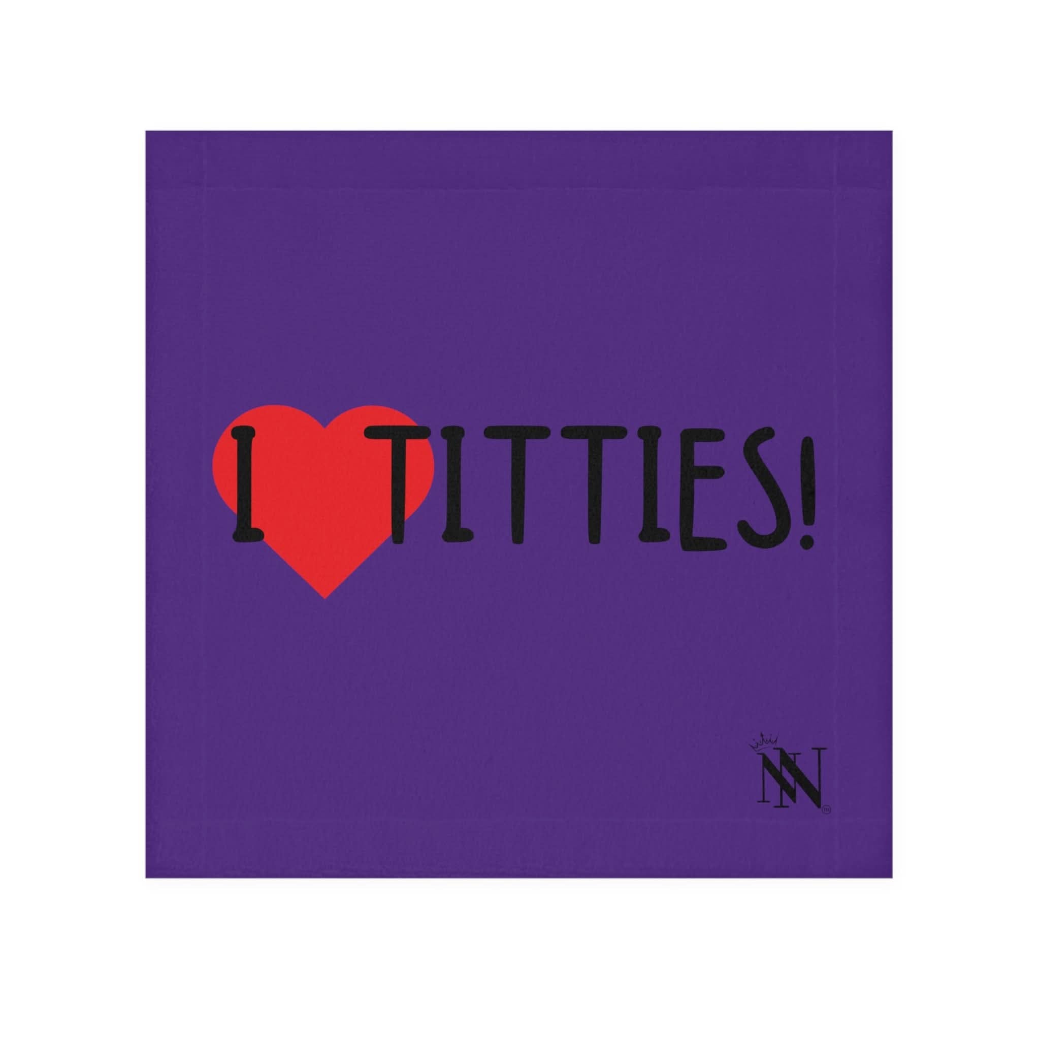 I Love Titties! Purple | Mix & Match Fun-Flirty Lovers’ Towels